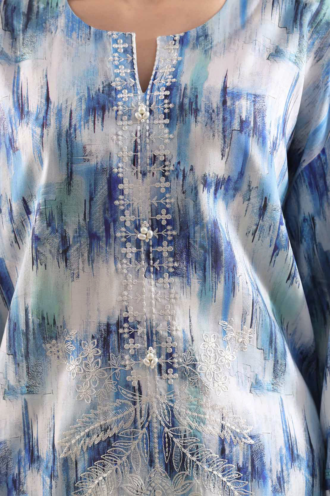 Un-Stitched Printed Embroidered Cotton Tencel 3 Piece - Image 3