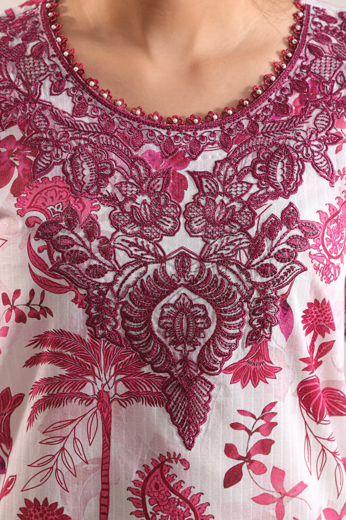 Un-Stitched Printed Embroidered Cotton Tencel 3 Piece - Image 4