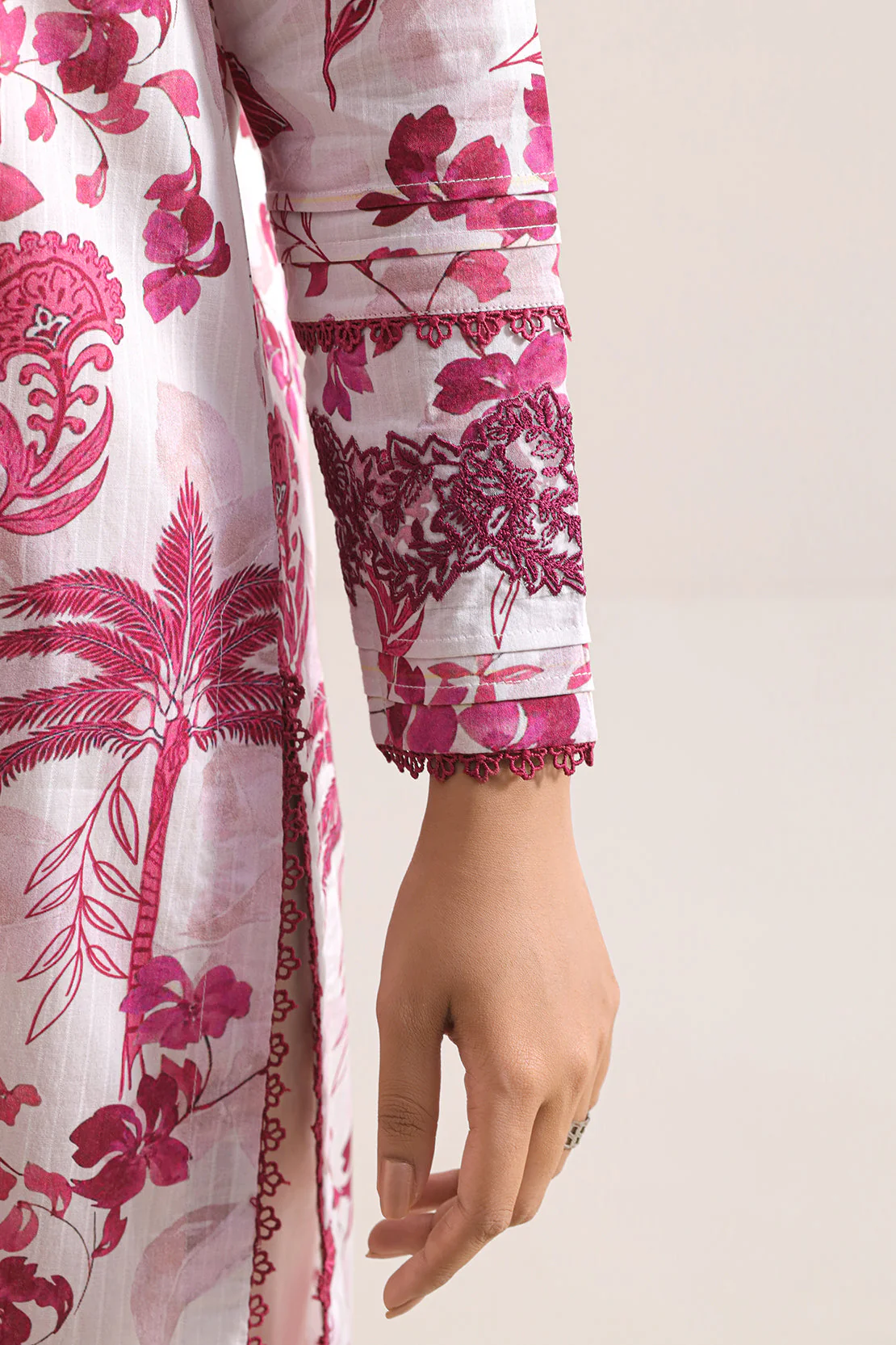 Un-Stitched Printed Embroidered Cotton Tencel 3 Piece - Image 5