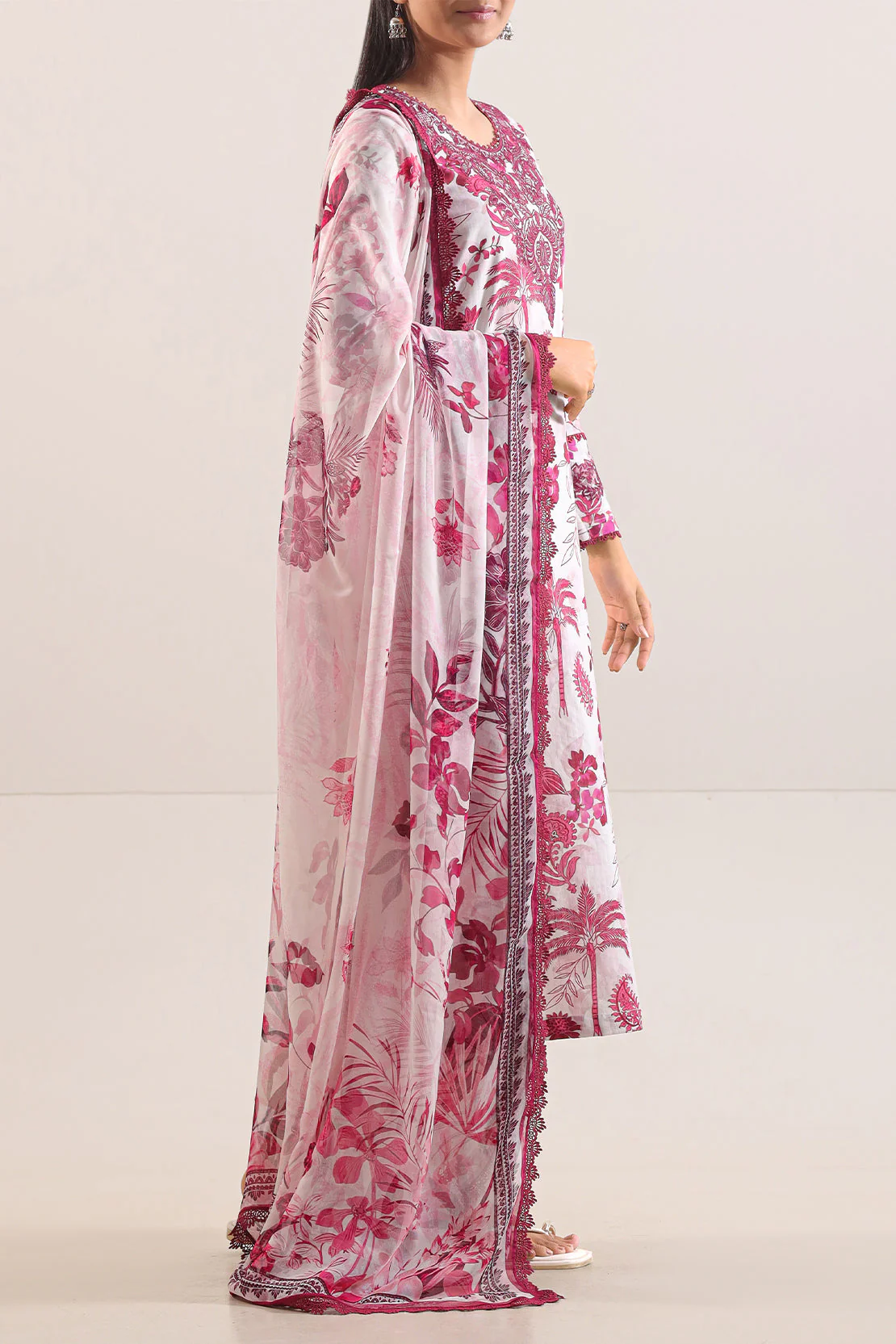 Un-Stitched Printed Embroidered Cotton Tencel 3 Piece - Image 3