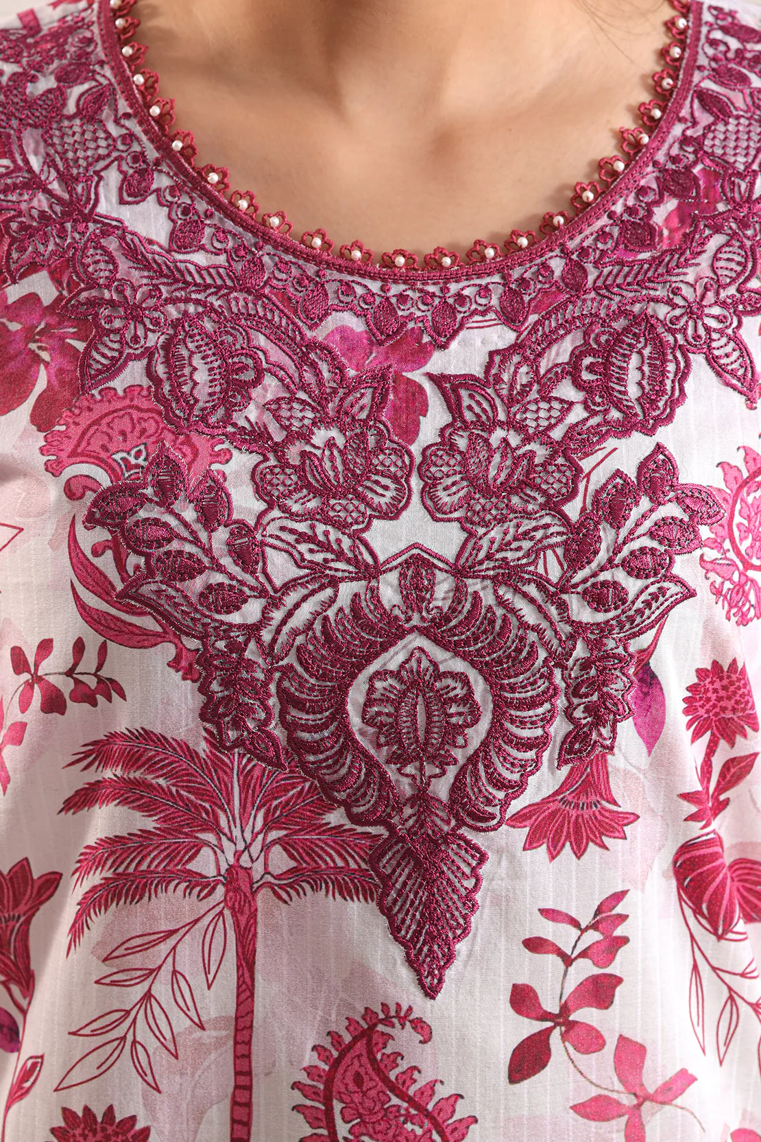 Un-Stitched Printed Embroidered Cotton Tencel 3 Piece - Image 4