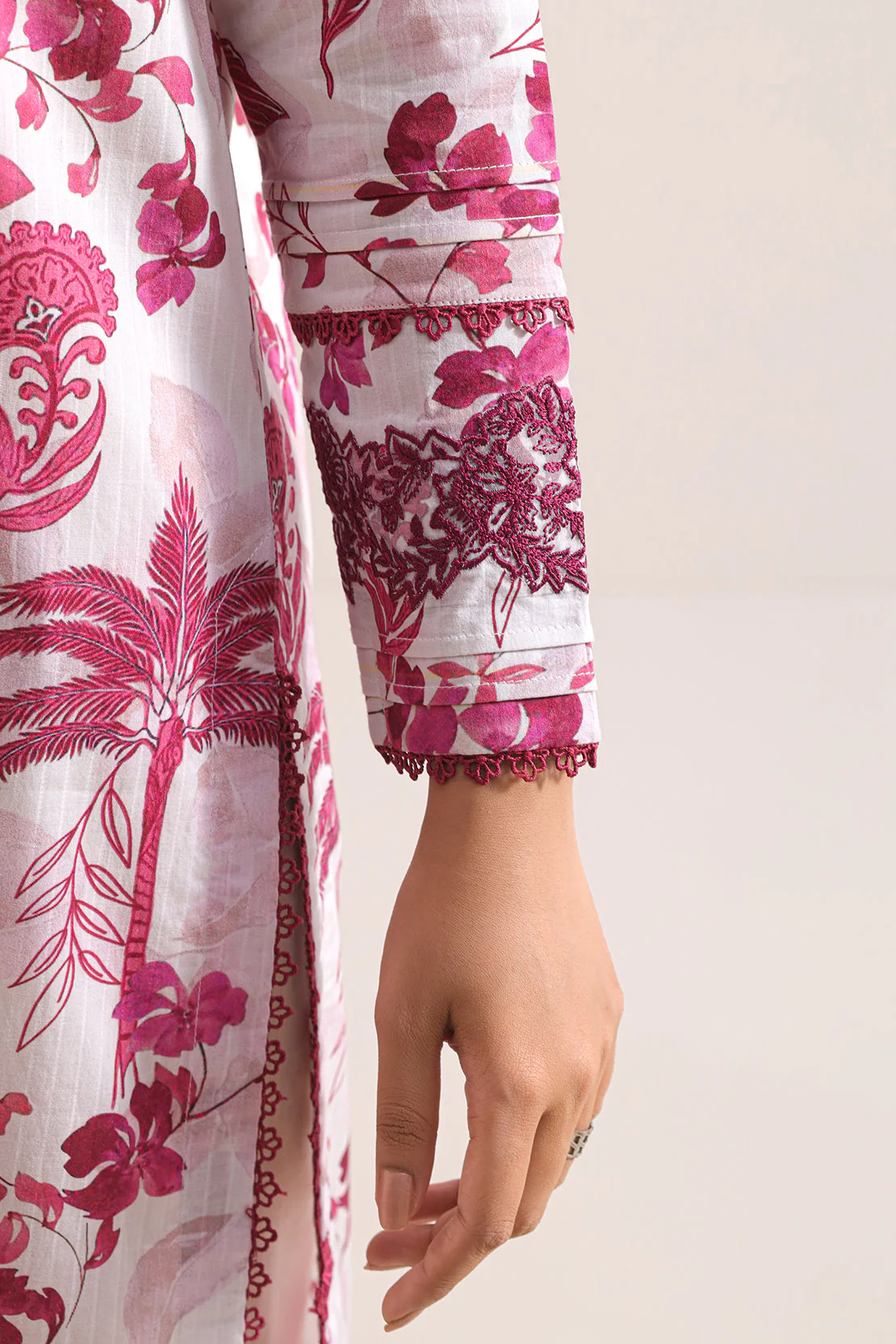 Un-Stitched Printed Embroidered Cotton Tencel 3 Piece - Image 5