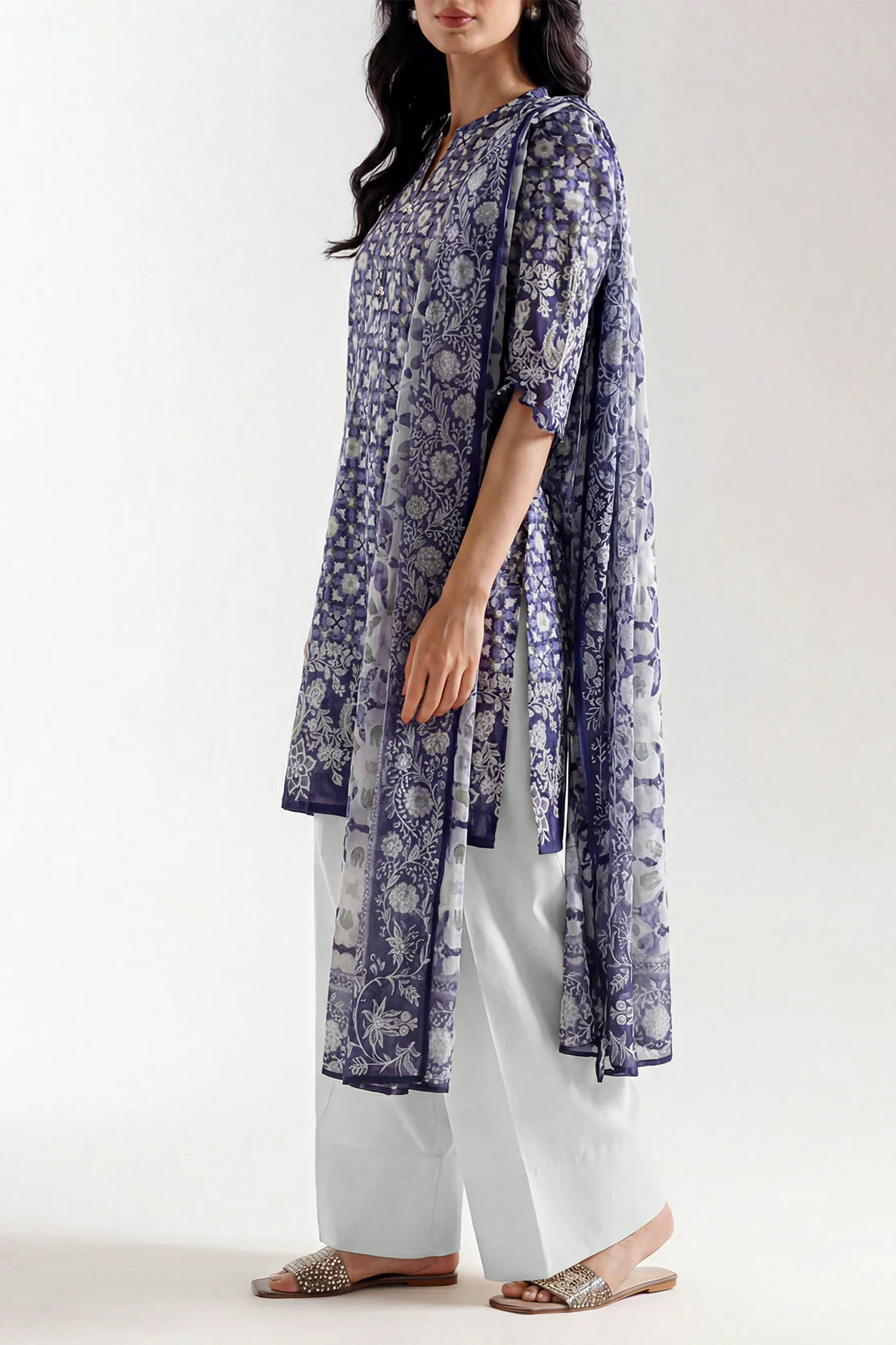 Unstitched Printed Lawn 2 Piece (Shirt/Dupatta) - Image 2