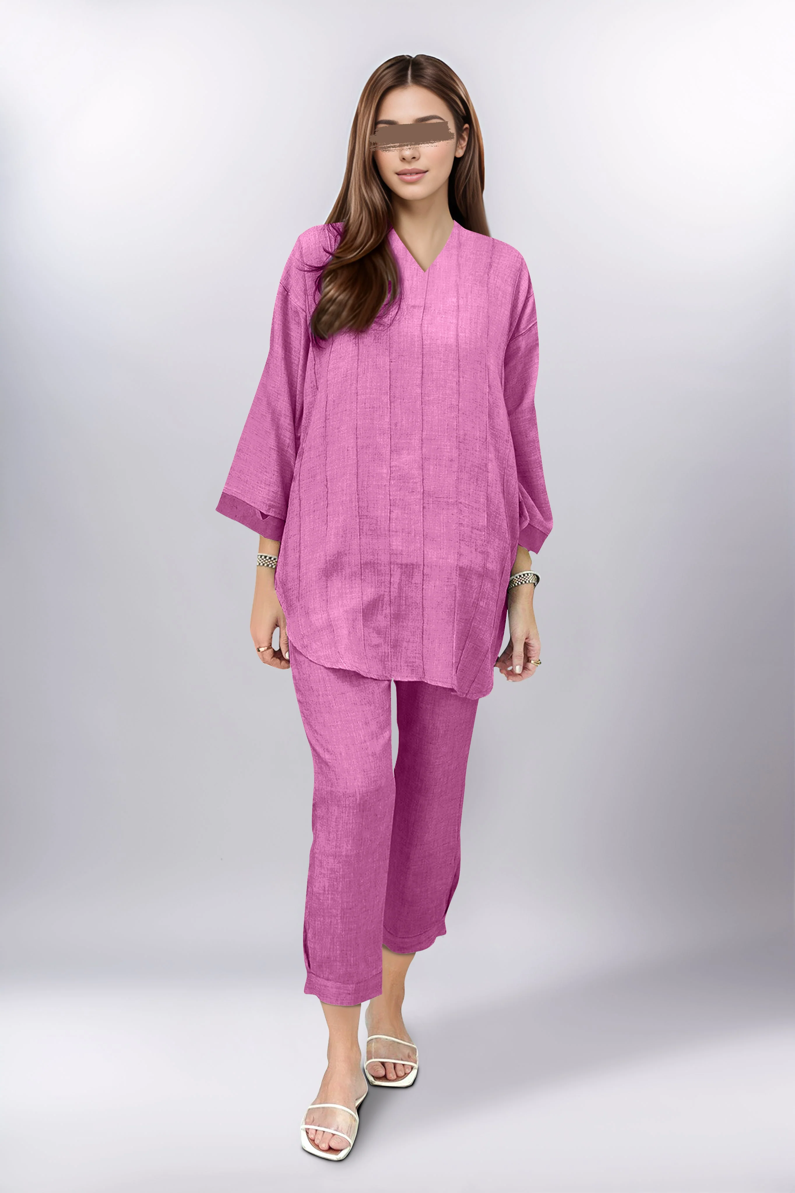 Unstitched Cotton Dyed Trouser Fabric