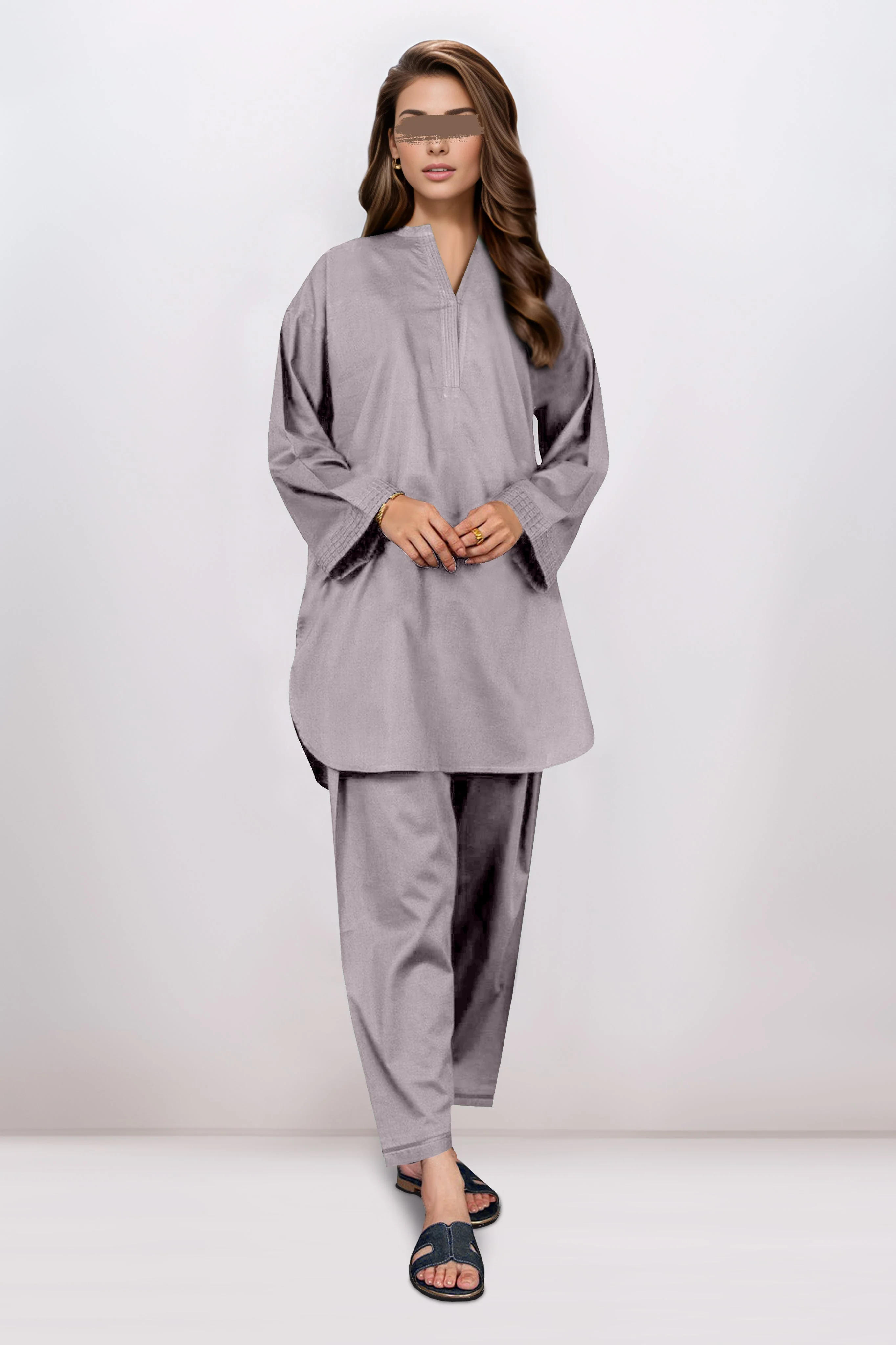 Unstitched Cotton Dyed Trouser Fabric