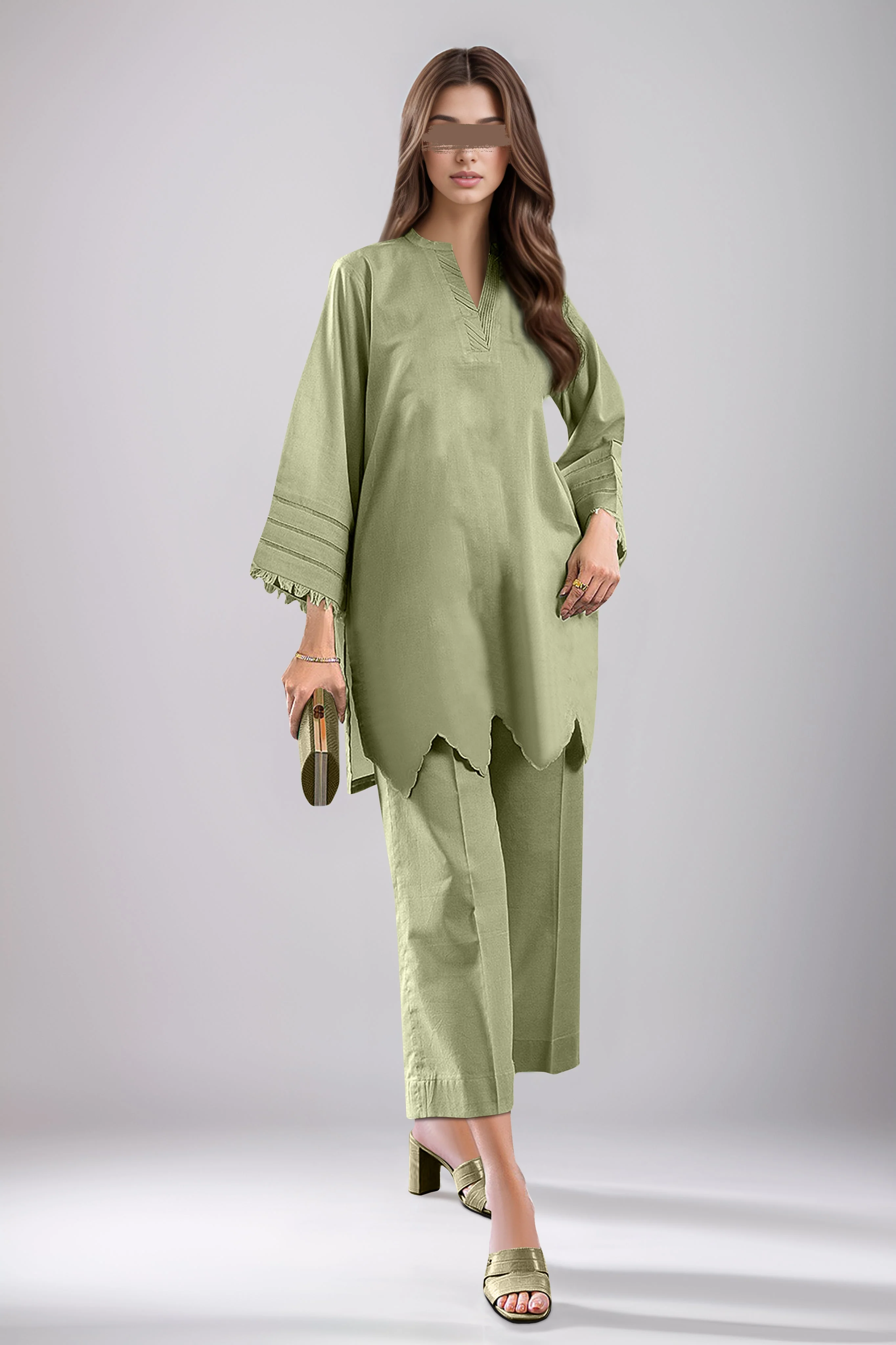 Unstitched Cotton Dyed Trouser Fabric