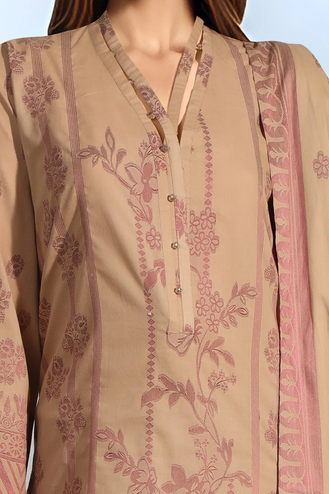 Unstitched Cotton Jacquard 2 Piece (Shirt/Dupatta) - Image 2