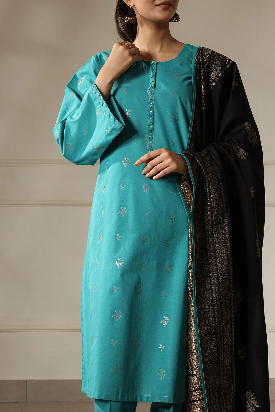 Unstitched Cotton Jacquard 2 Piece (Shirt/Trouser) - Image 3