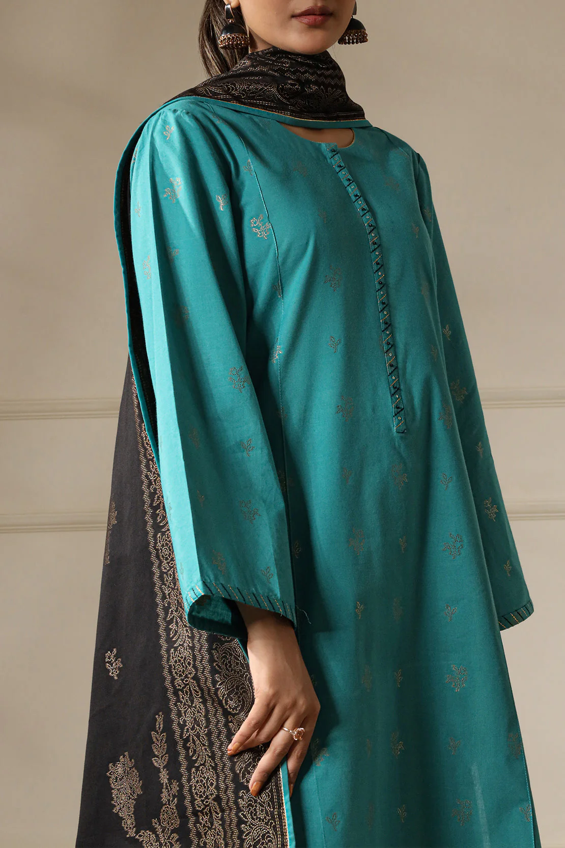 Unstitched Cotton Jacquard 2 Piece (Shirt/Trouser) - Image 4