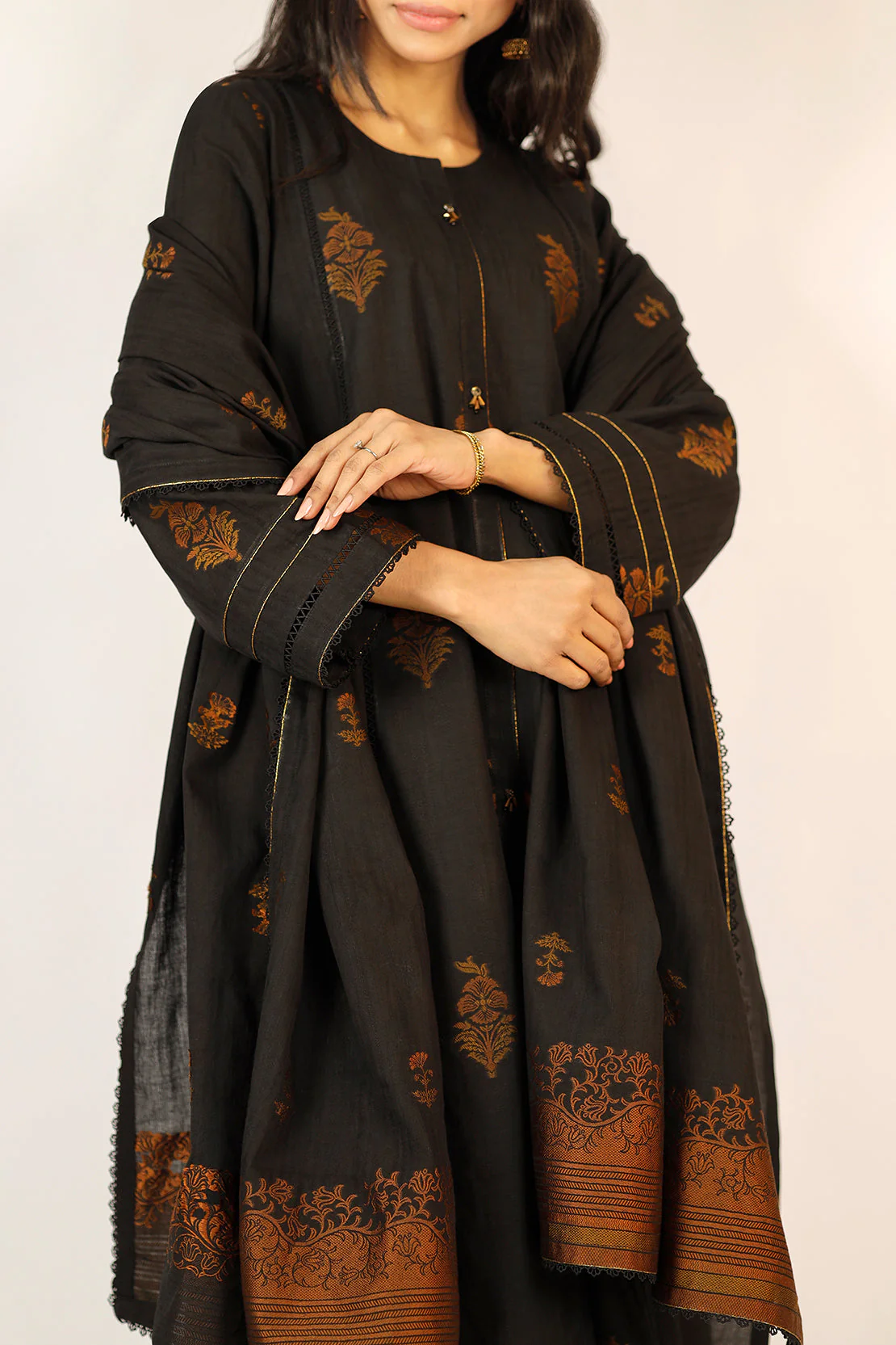 Unstitched Cotton Jacquard 2 Piece (Shirt/Trouser) - Image 2