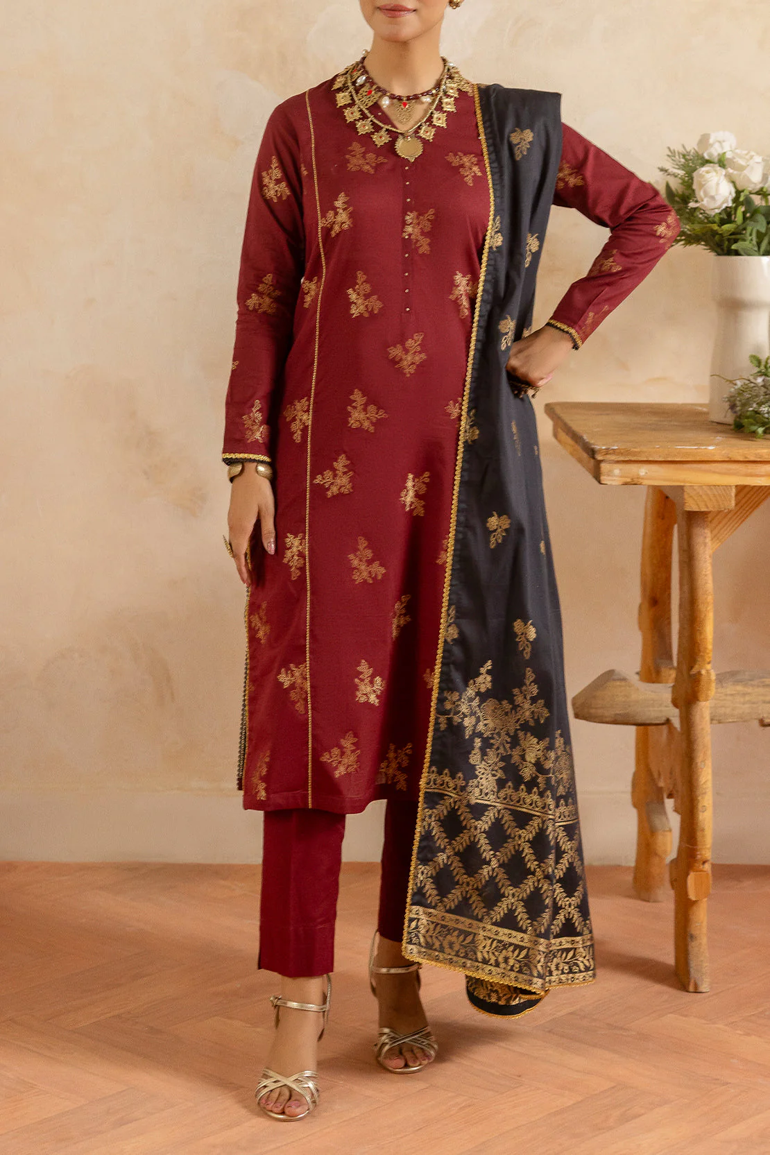 Unstitched Cotton Jacquard 2 Piece (Shirt/Trouser)