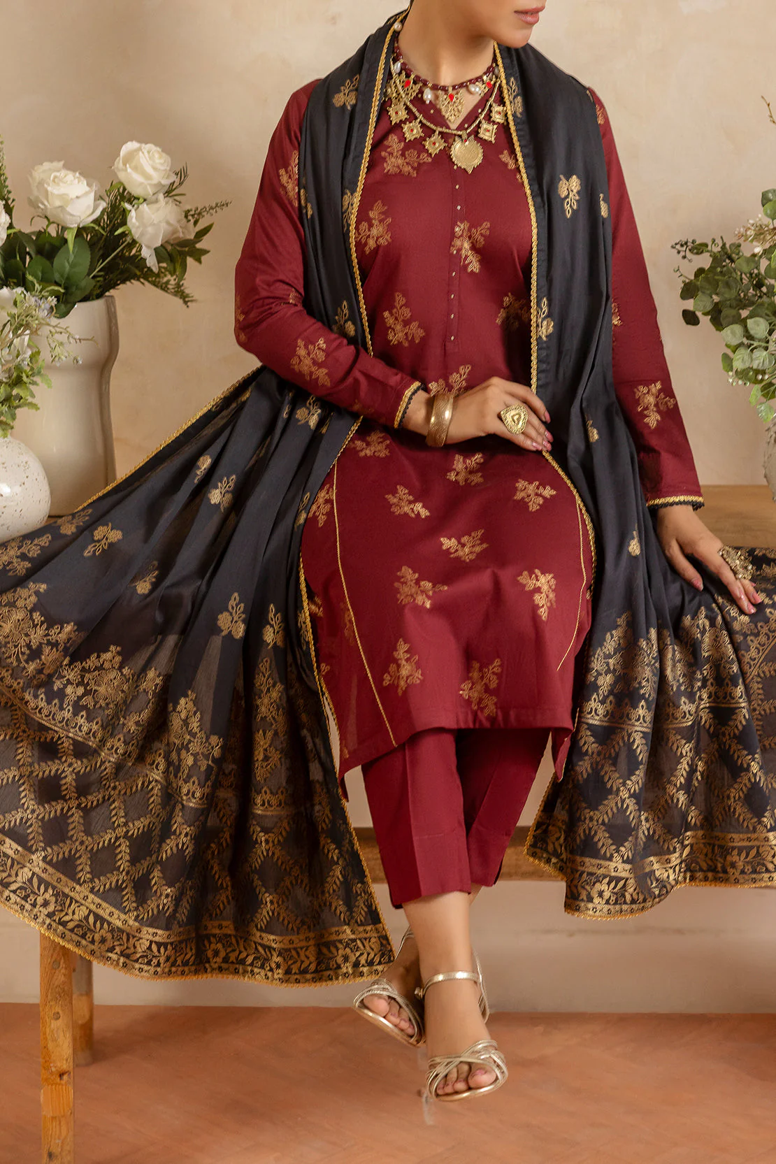 Unstitched Cotton Jacquard 2 Piece (Shirt/Trouser) - Image 5