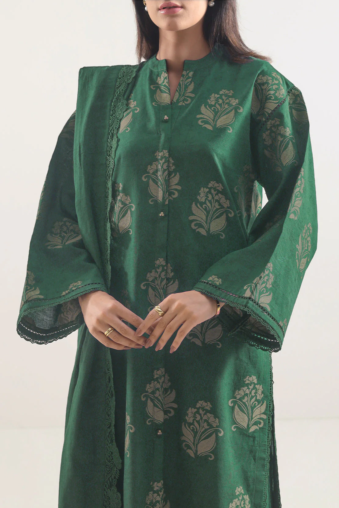 Unstitched Cotton Jacquard  2 Piece (Shirt/Trouser) - Image 2