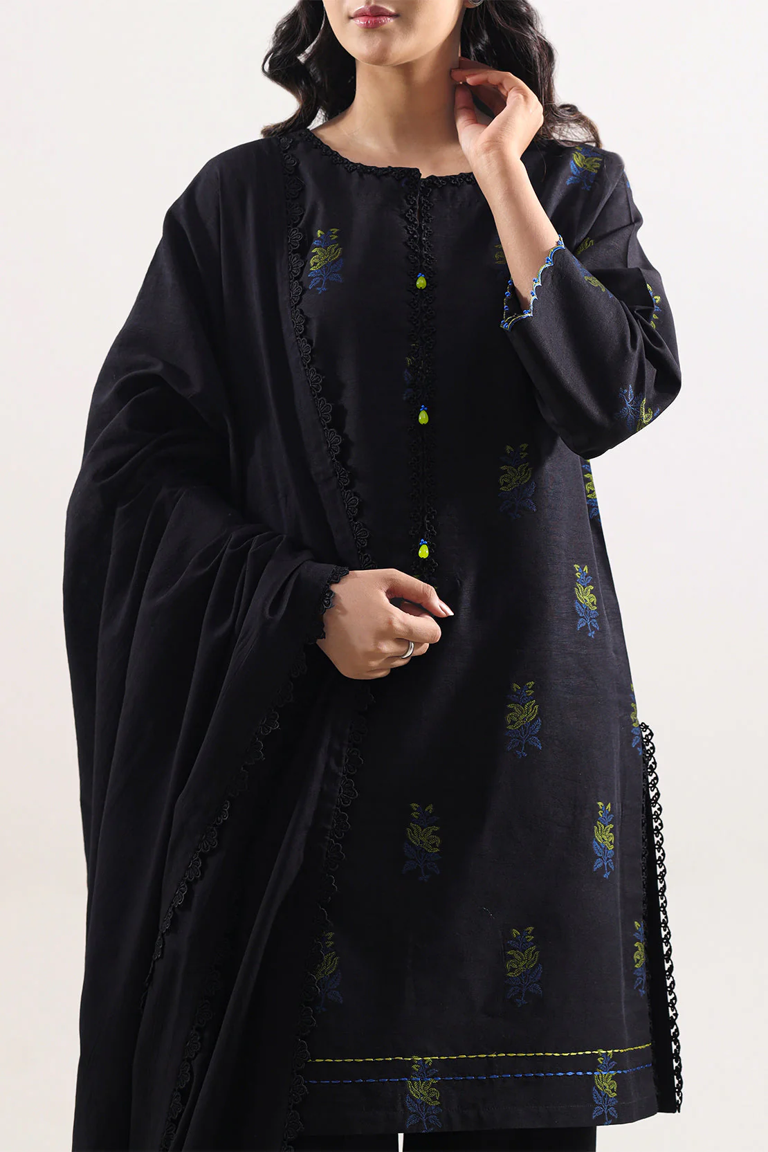 Unstitched Cotton Jacquard 3 Piece - Image 2