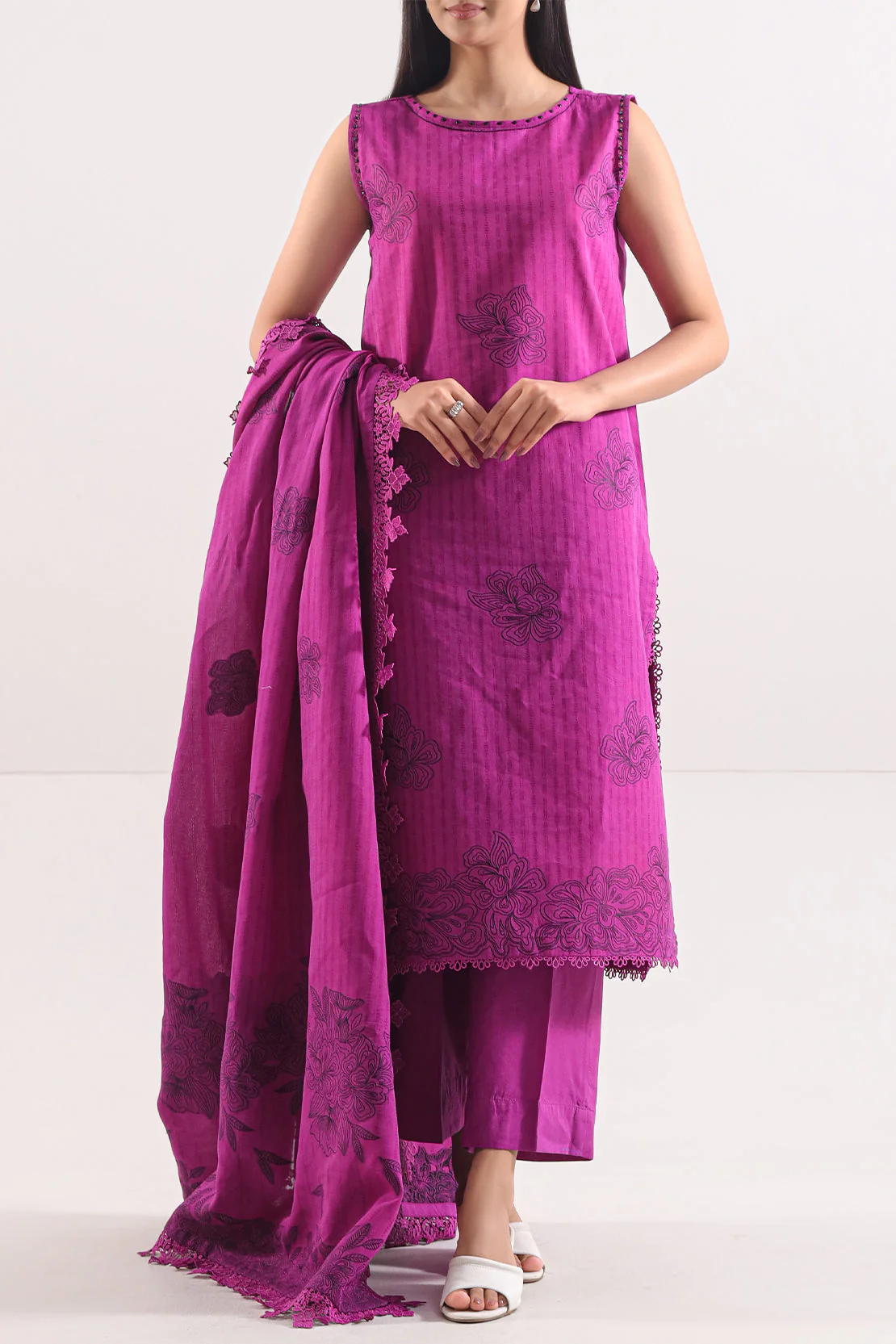 Unstitched Cotton Jacquard 3 Piece