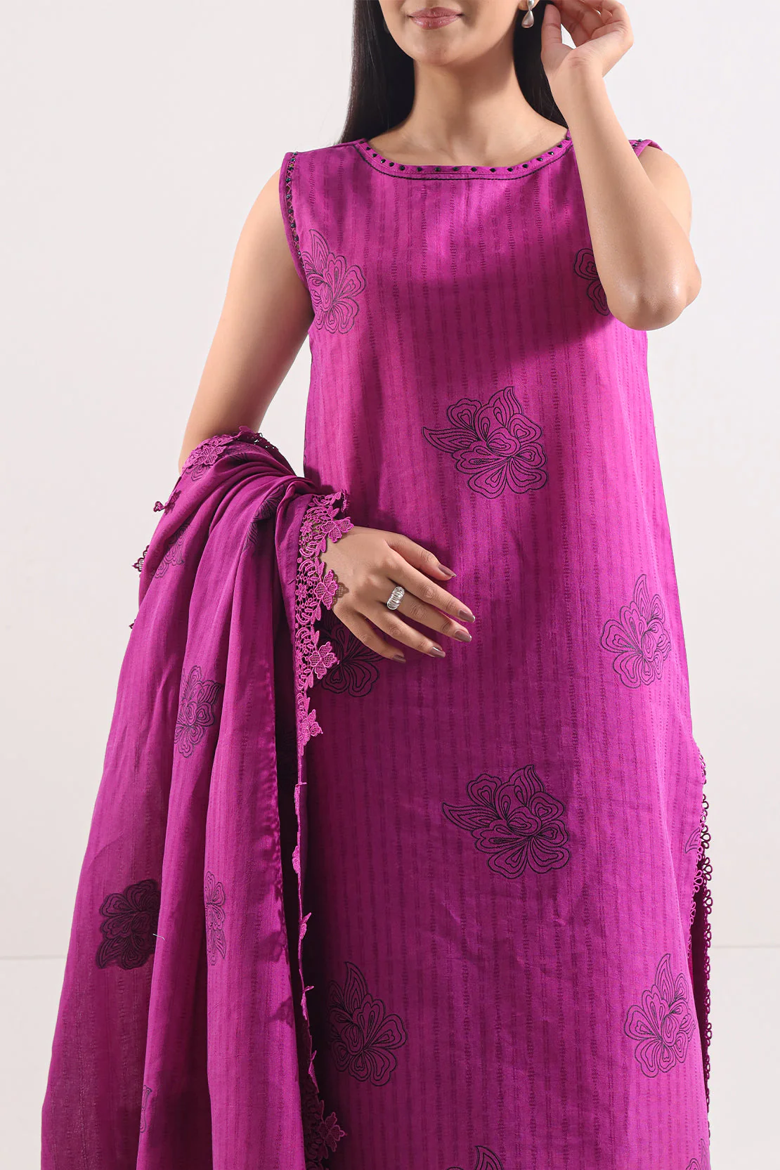 Unstitched Cotton Jacquard 3 Piece - Image 2