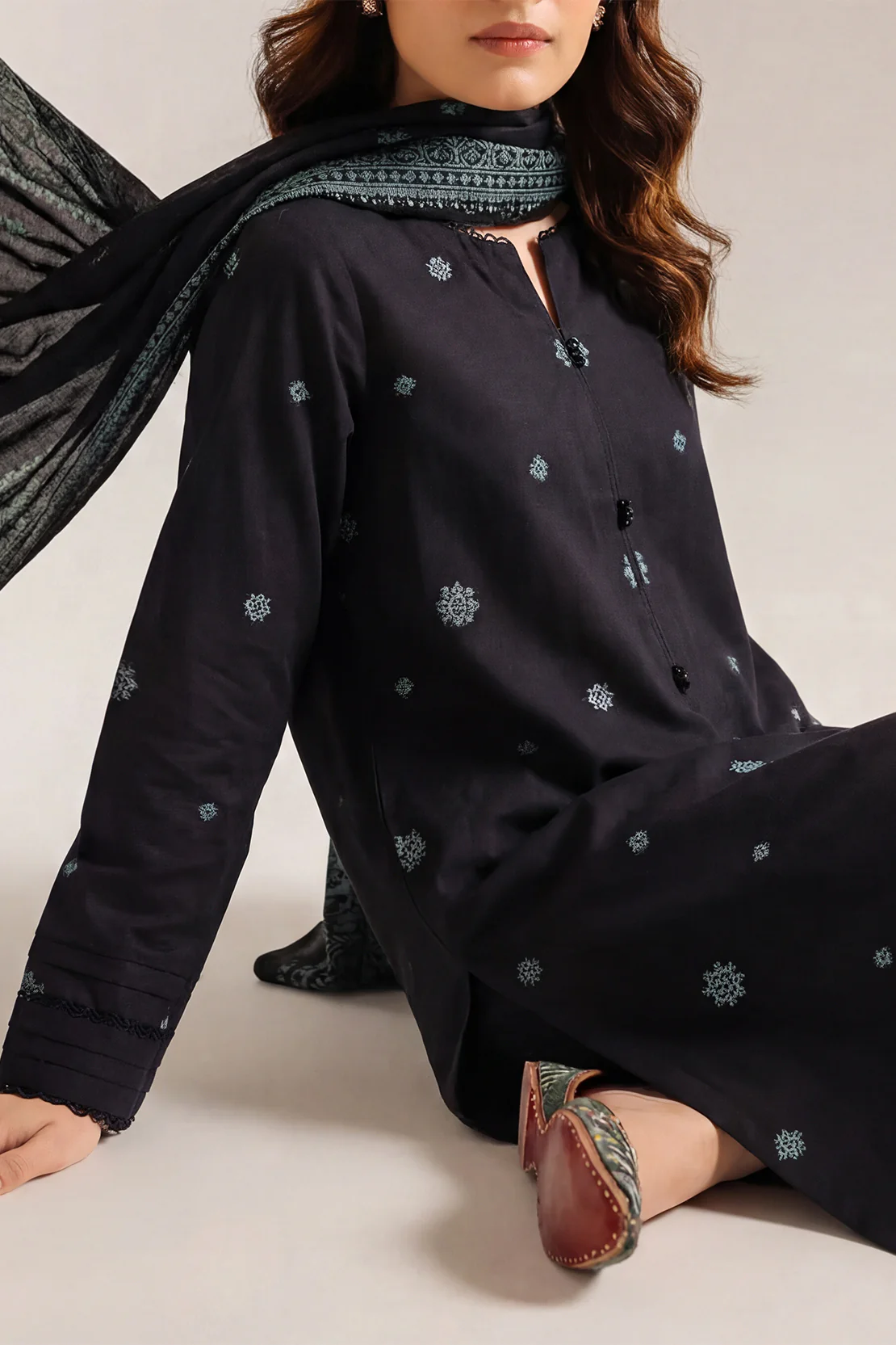 Unstitched Cotton Jacquard 3 Piece