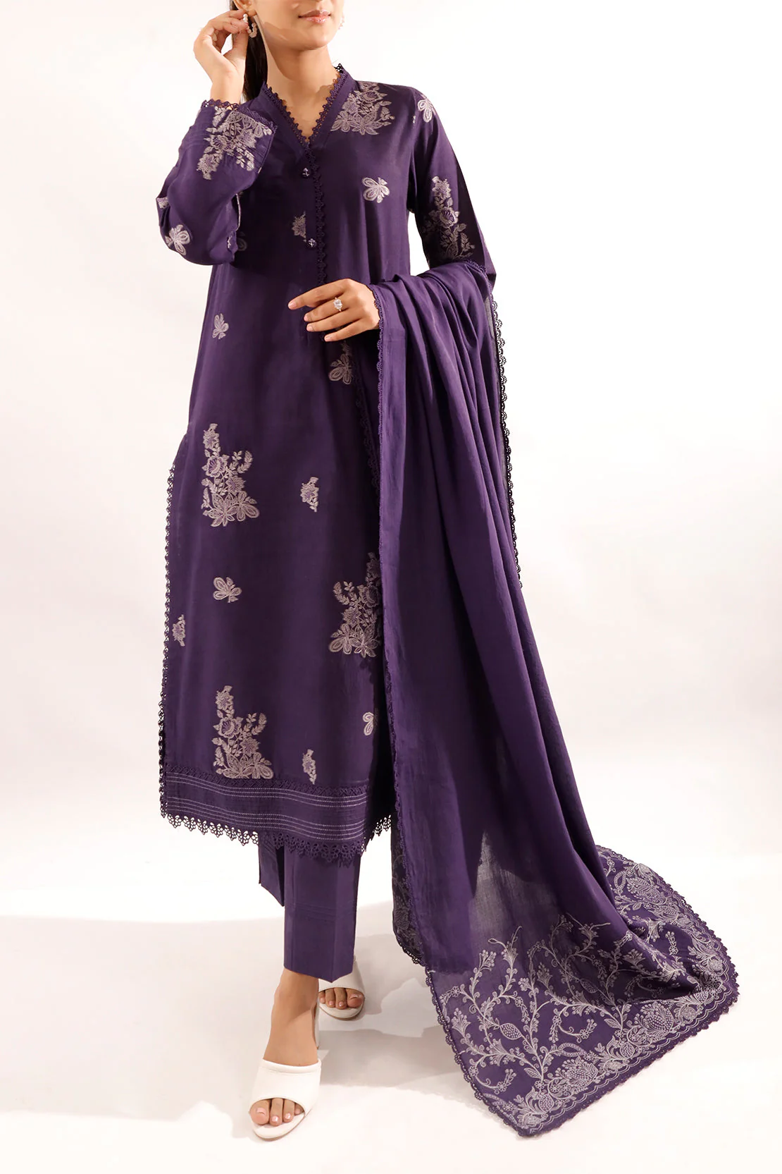 Unstitched Cotton Jacquard 3 Piece