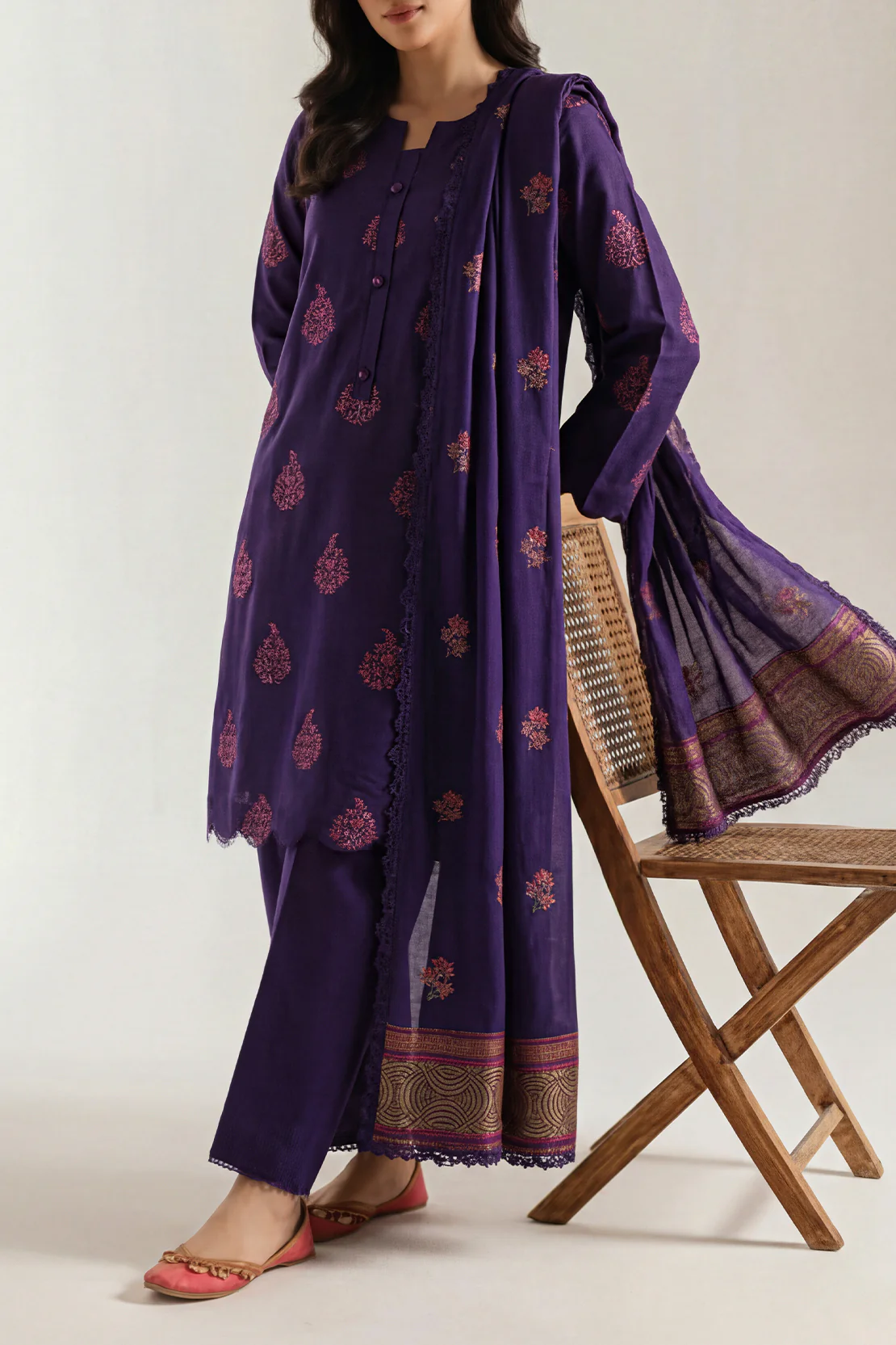 Unstitched Cotton Jacquard 3 Piece - Image 2