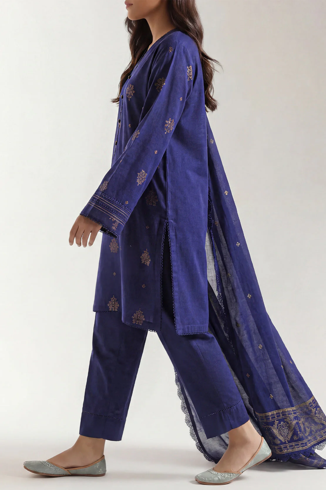 Unstitched Cotton Jacquard 3 Piece