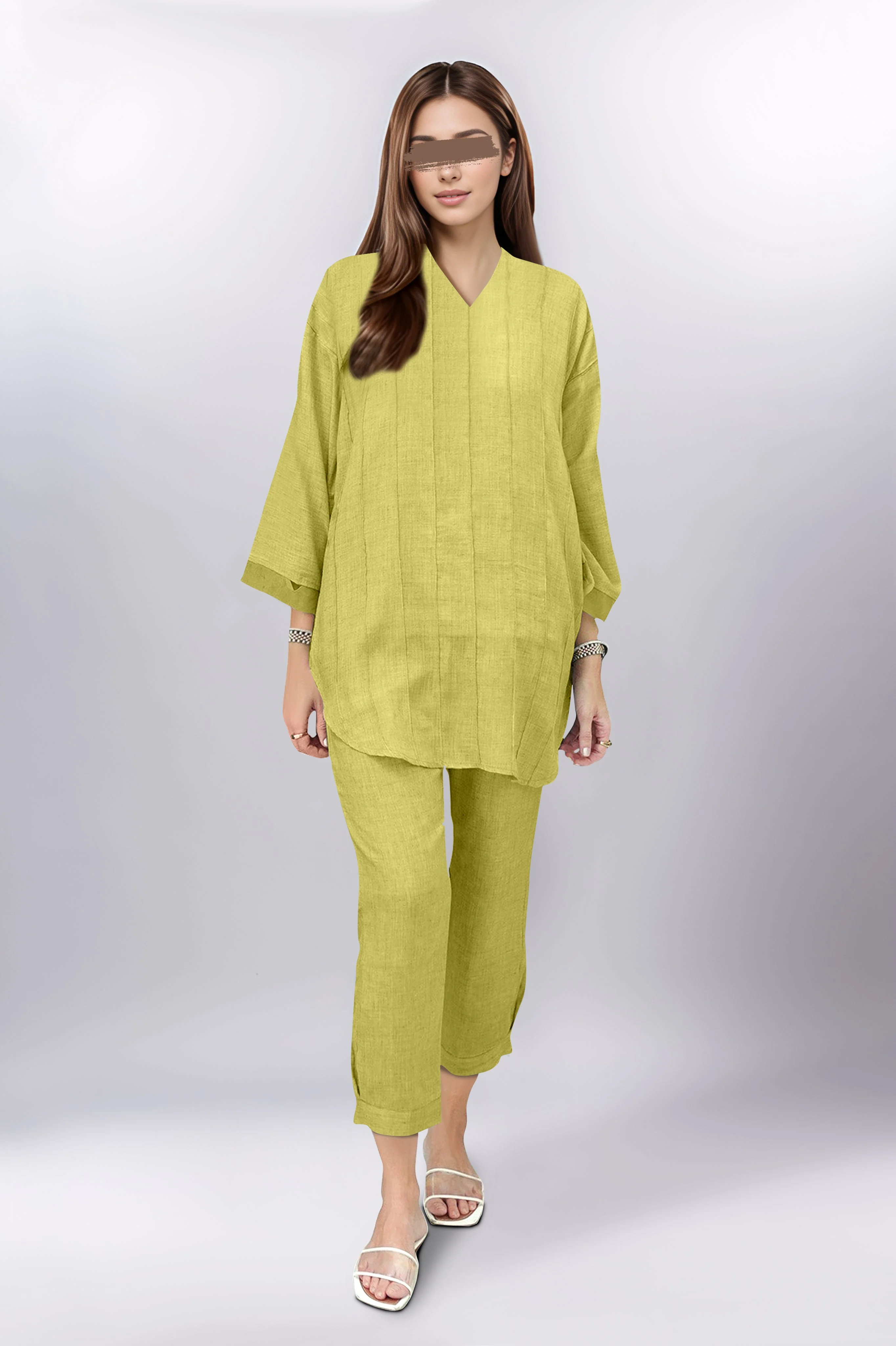 Unstitched Cotton Dyed Trouser Fabric