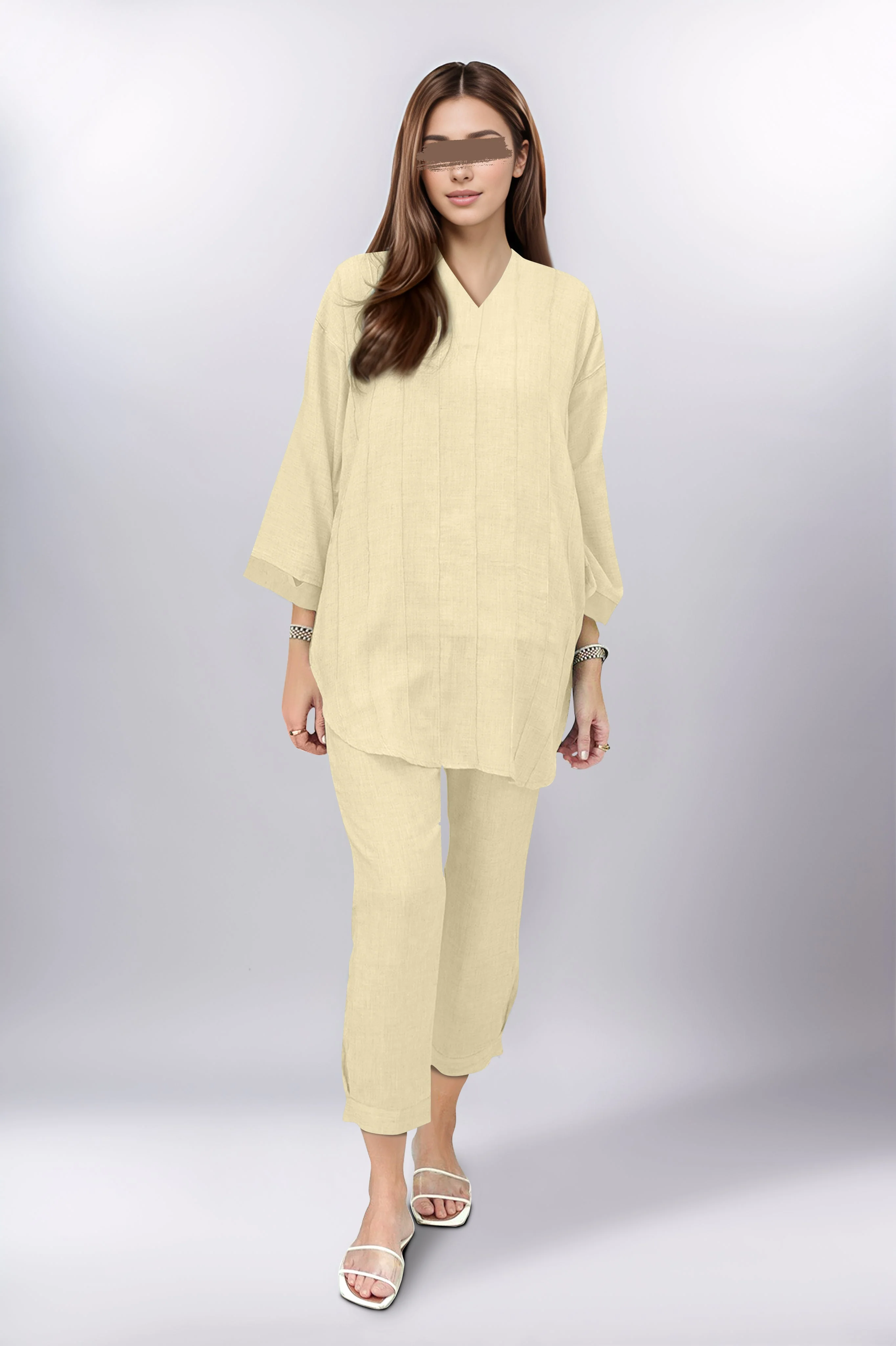 Unstitched Cotton Dyed Trouser Fabric