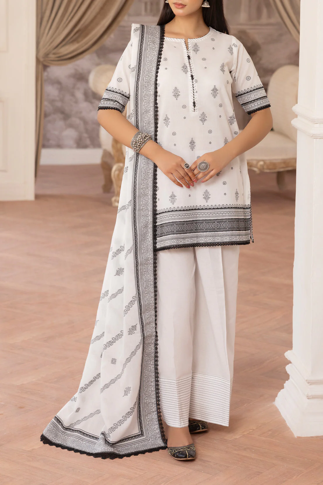 Unstitched Cotton Jacquard Shirt