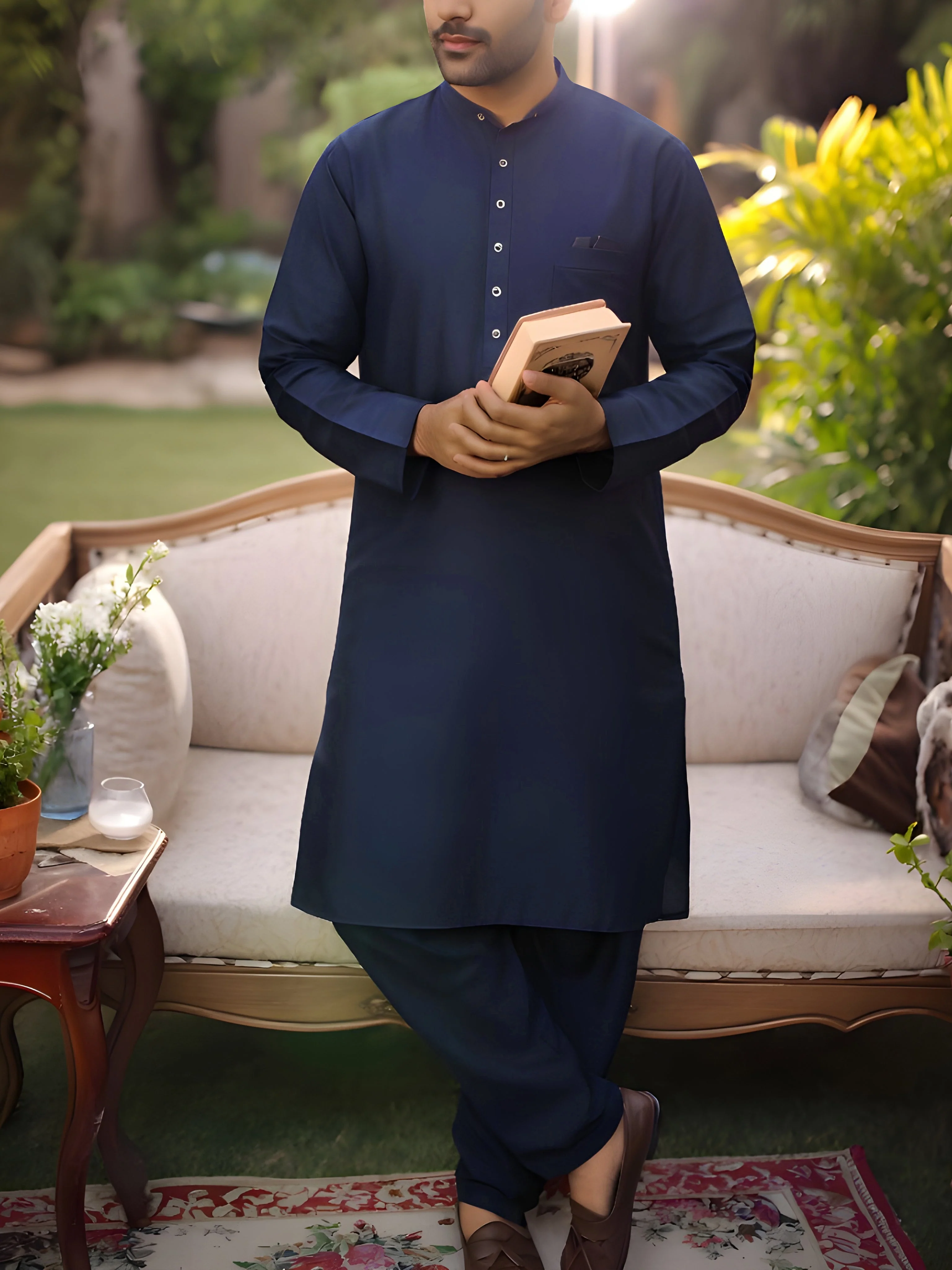 Unstitched Cotton Kurta Shalwar - Image 2
