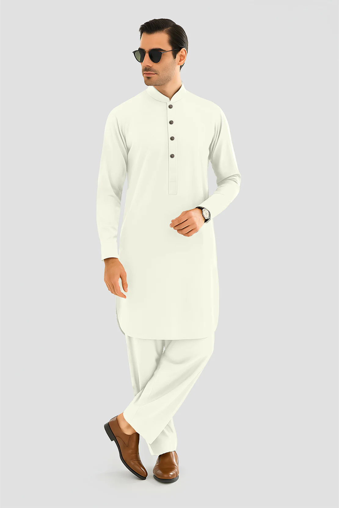 Unstitched Cotton Kurta Shalwar - Image 2