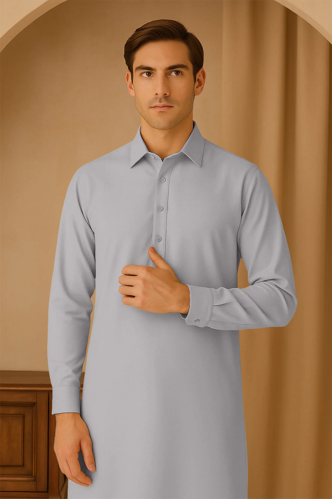 Unstitched Cotton Kurta Shalwar