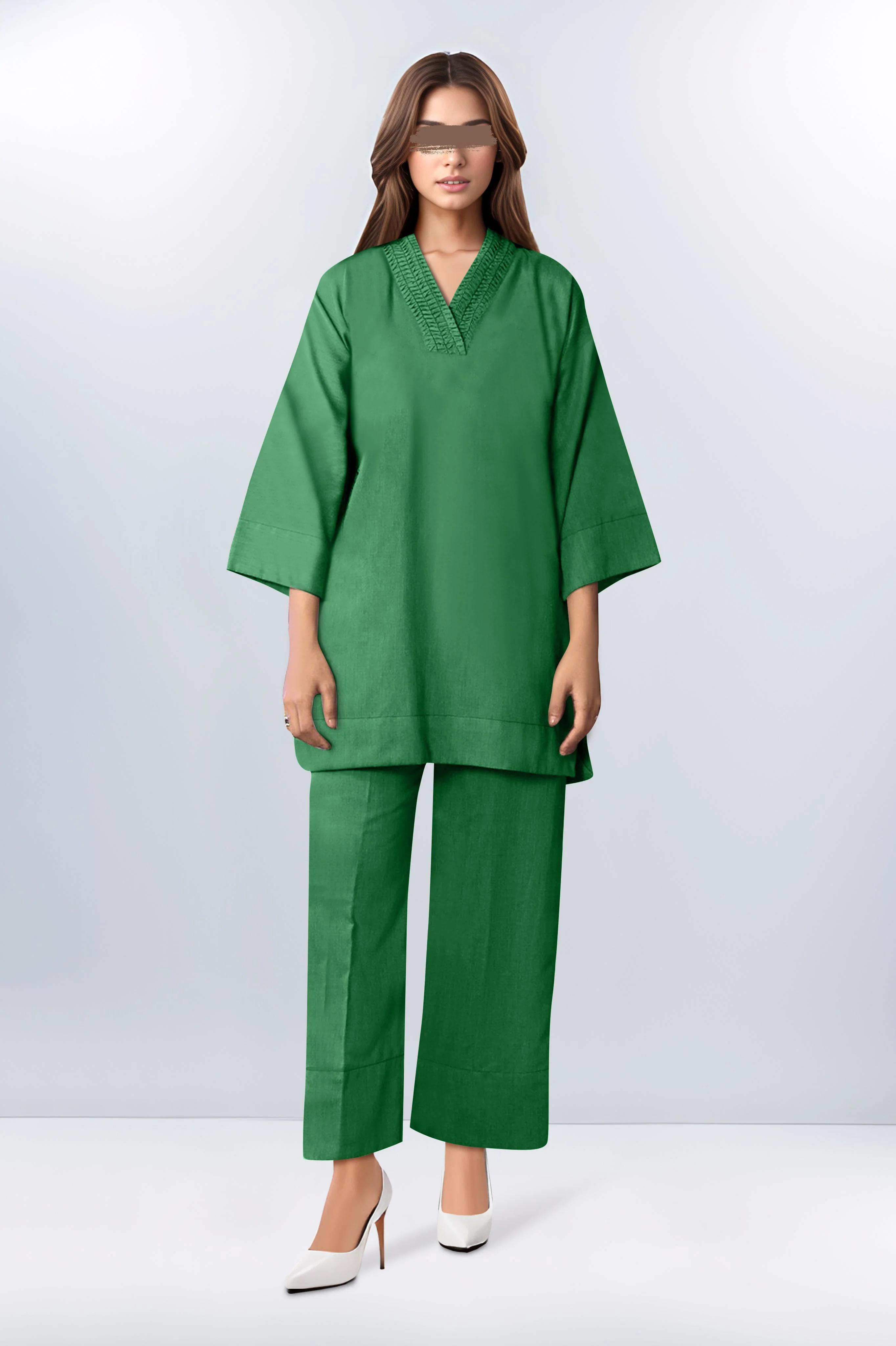 Unstitched Cotton Dyed Trouser Fabric