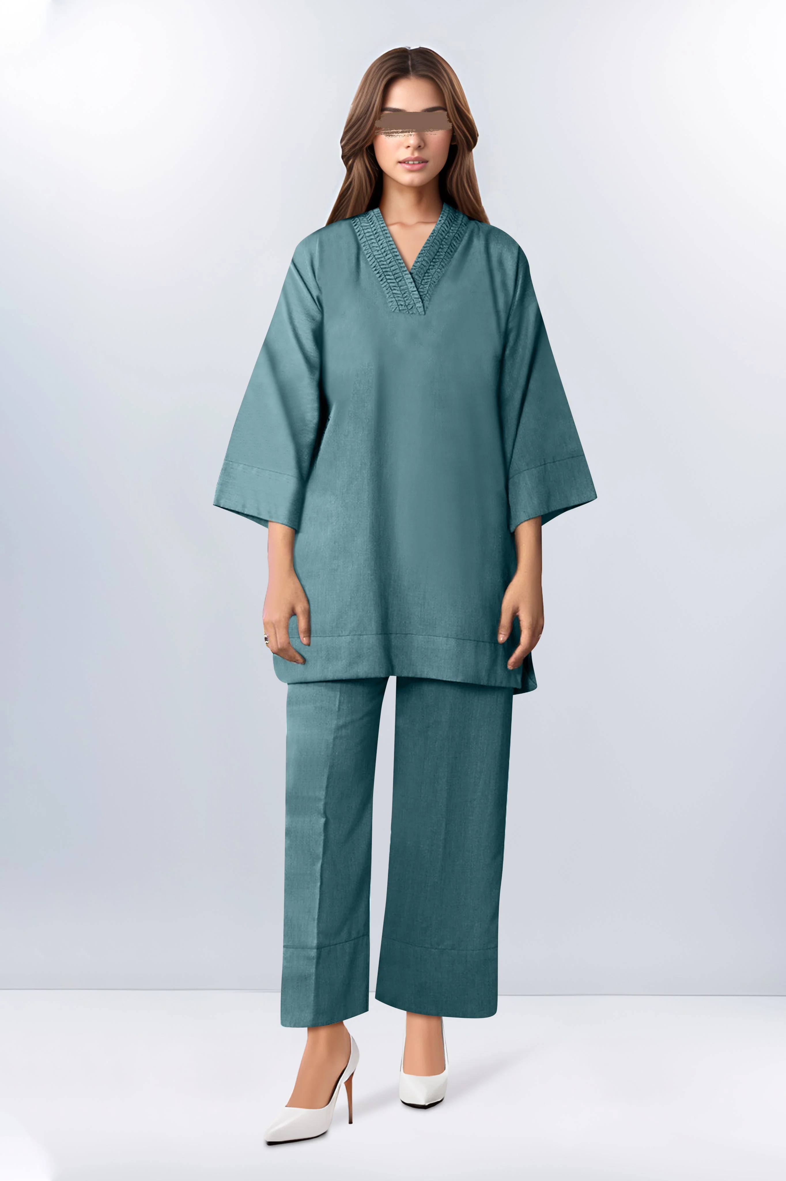 Unstitched Cotton Dyed Trouser Fabric
