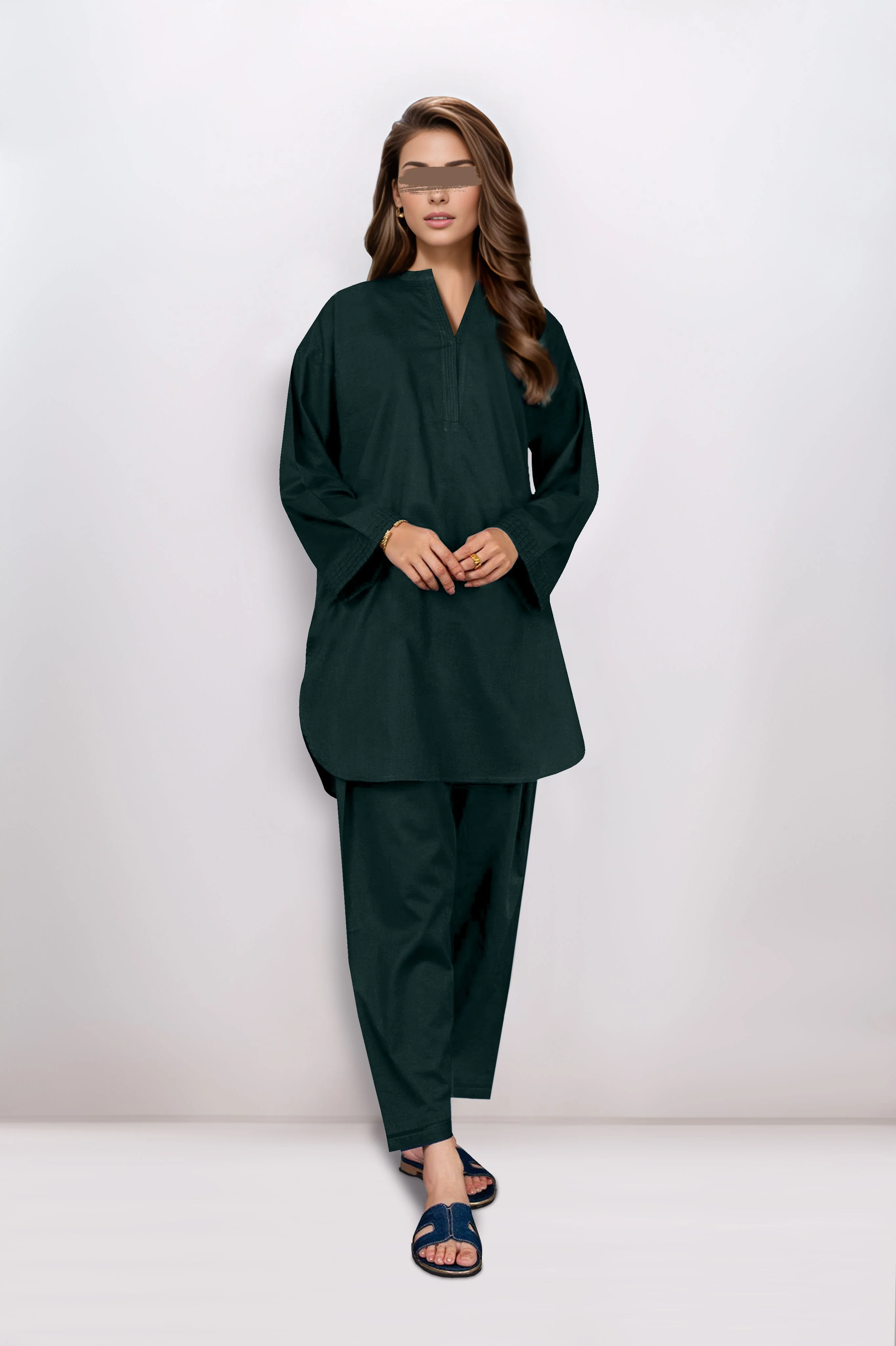 Unstitched Cotton Dyed Trouser Fabric