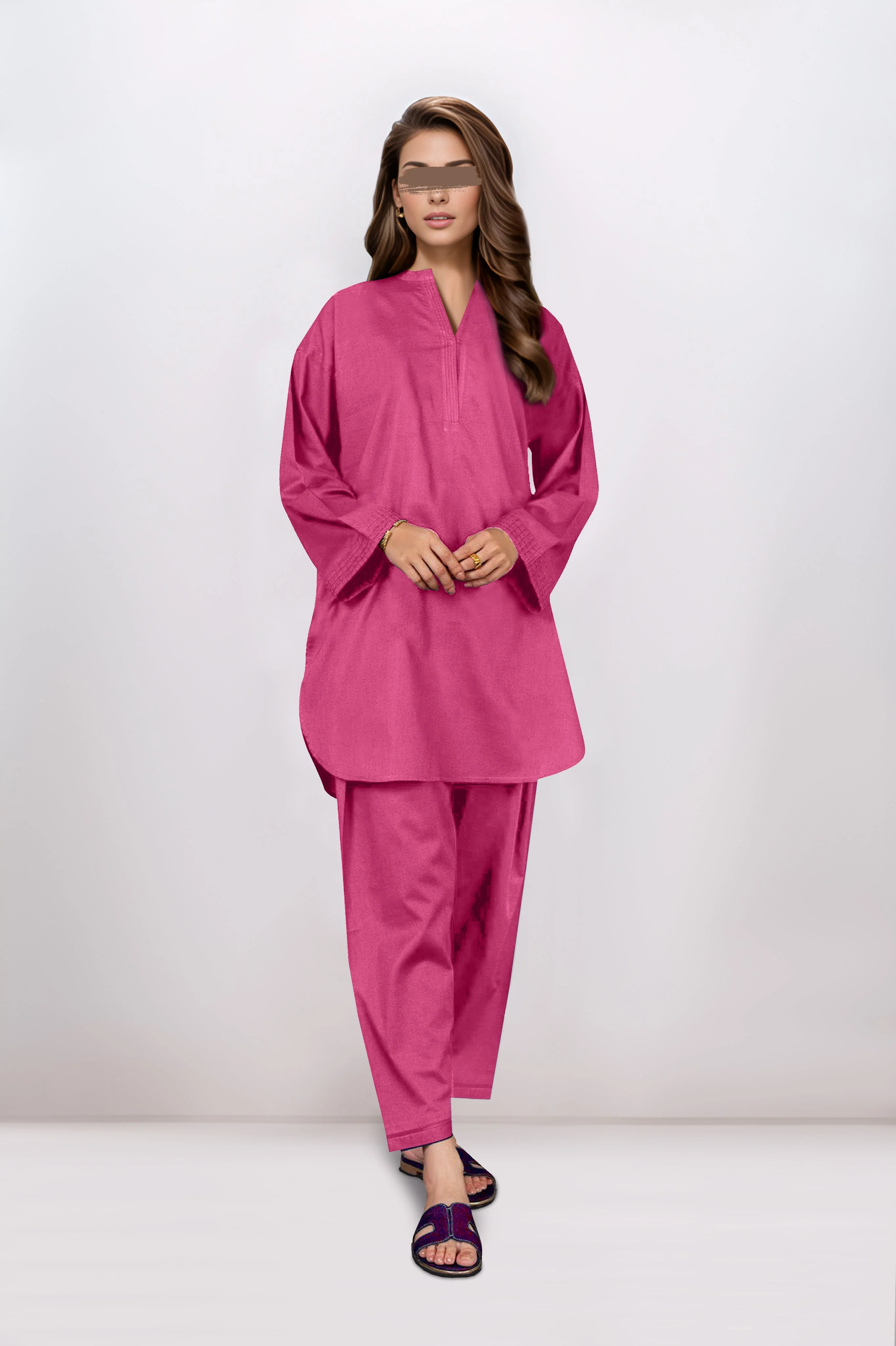 Unstitched Cotton Dyed Trouser Fabric