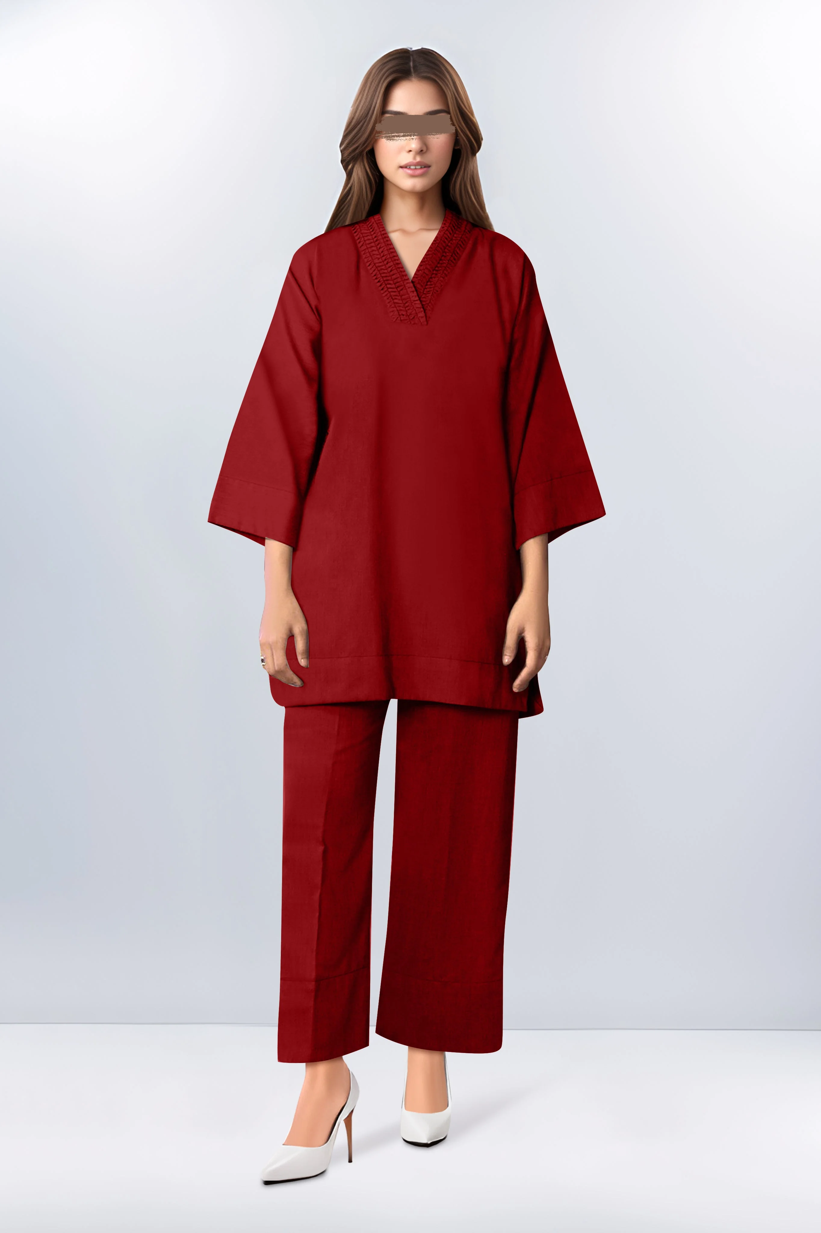 Unstitched Cotton Dyed Trouser Fabric