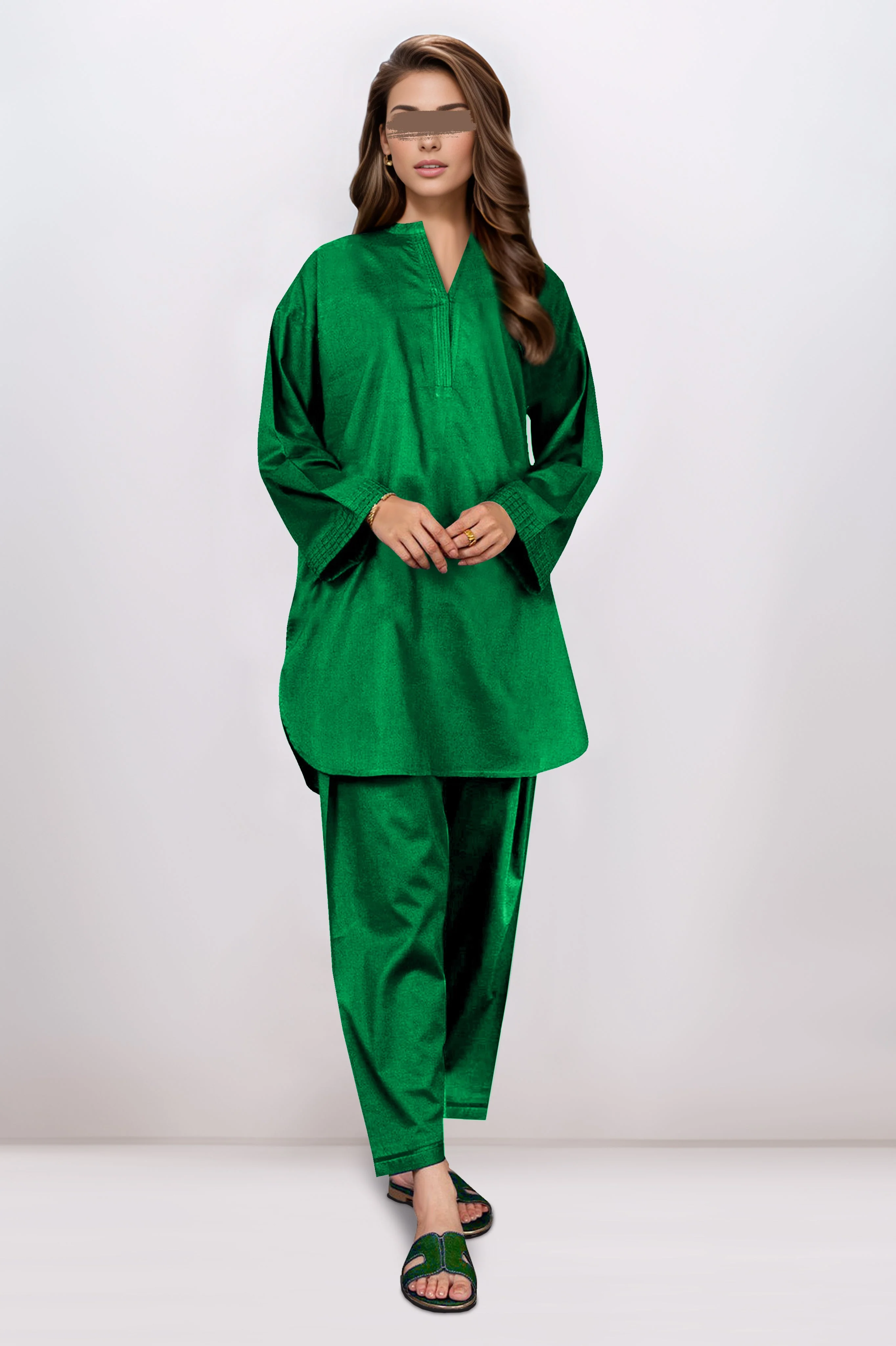 Unstitched Cotton Dyed Trouser Fabric