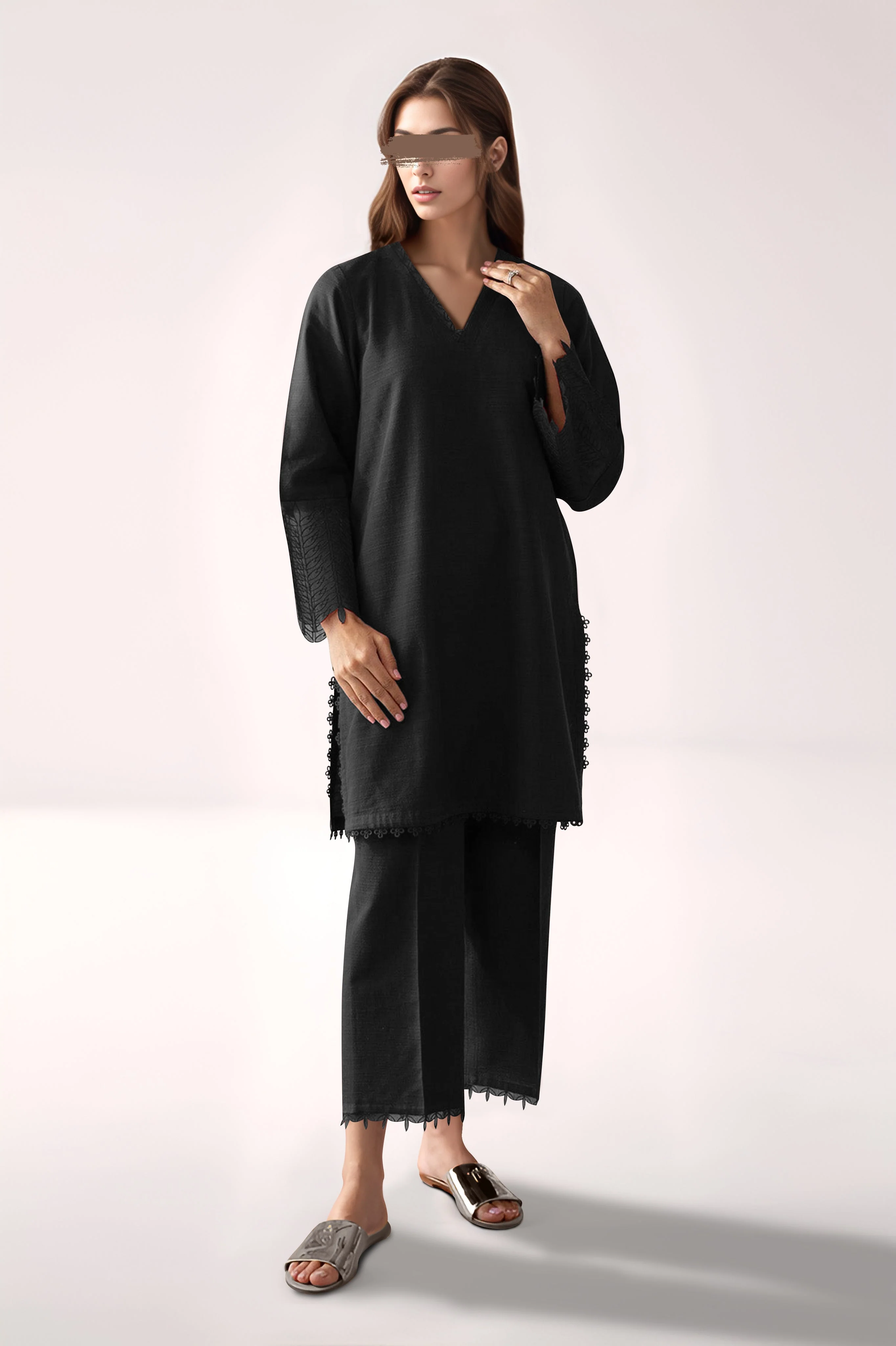 Unstitched Cotton Viscose Dyed Trouser Fabric
