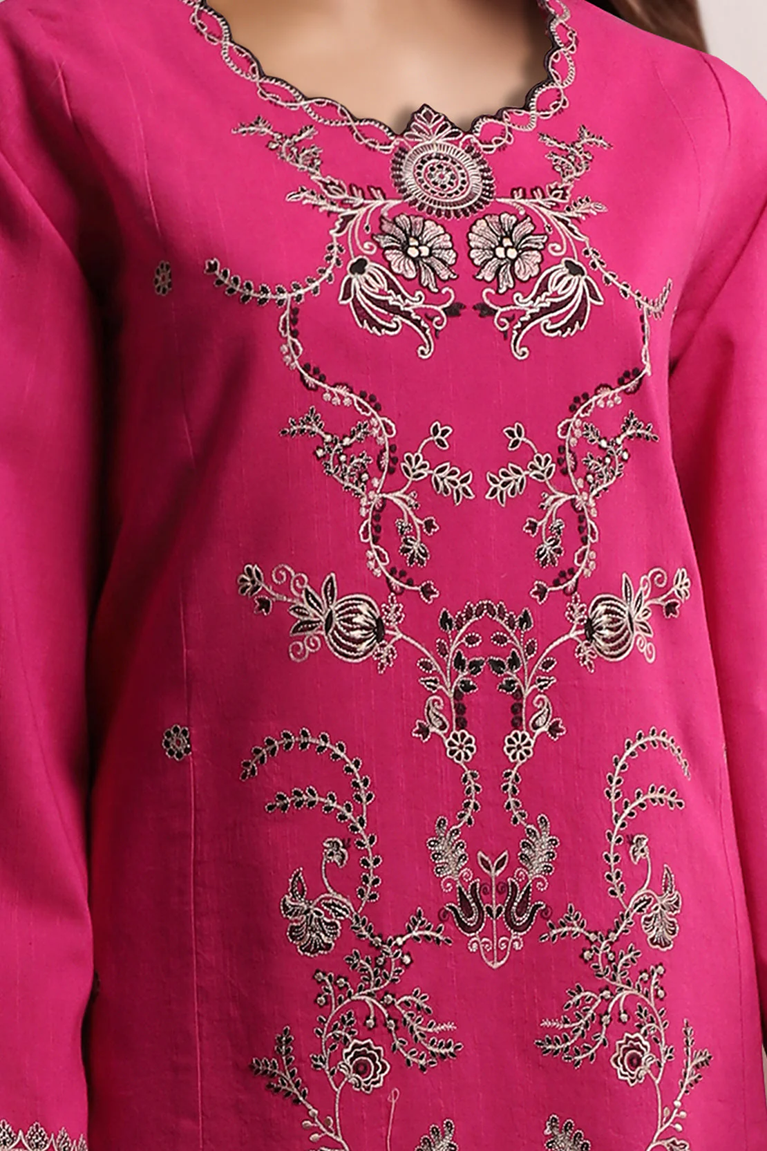Unstitched Cross Hatch Embroidered 2 Piece (Shirt/Trouser) - Image 2