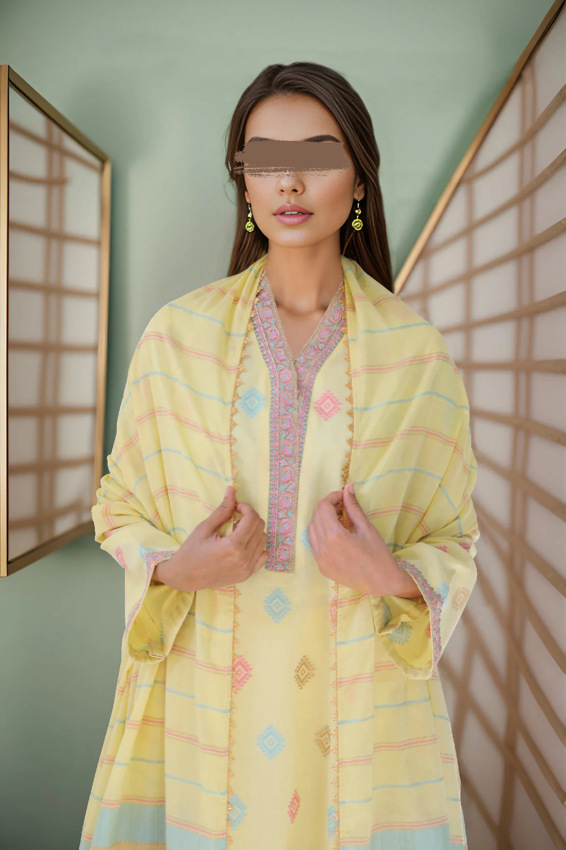 Unstitched Embroidered Jacquard Cotton 3 Piece - Image 2