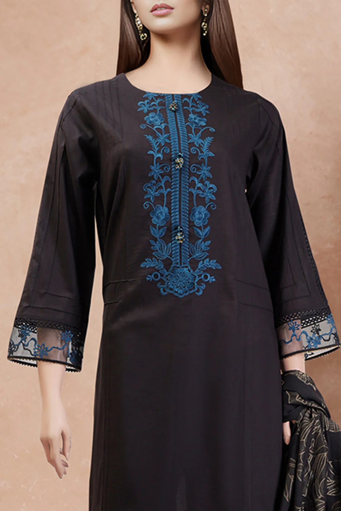 Unstitched Emb Jacquard Cotton 3 Piece