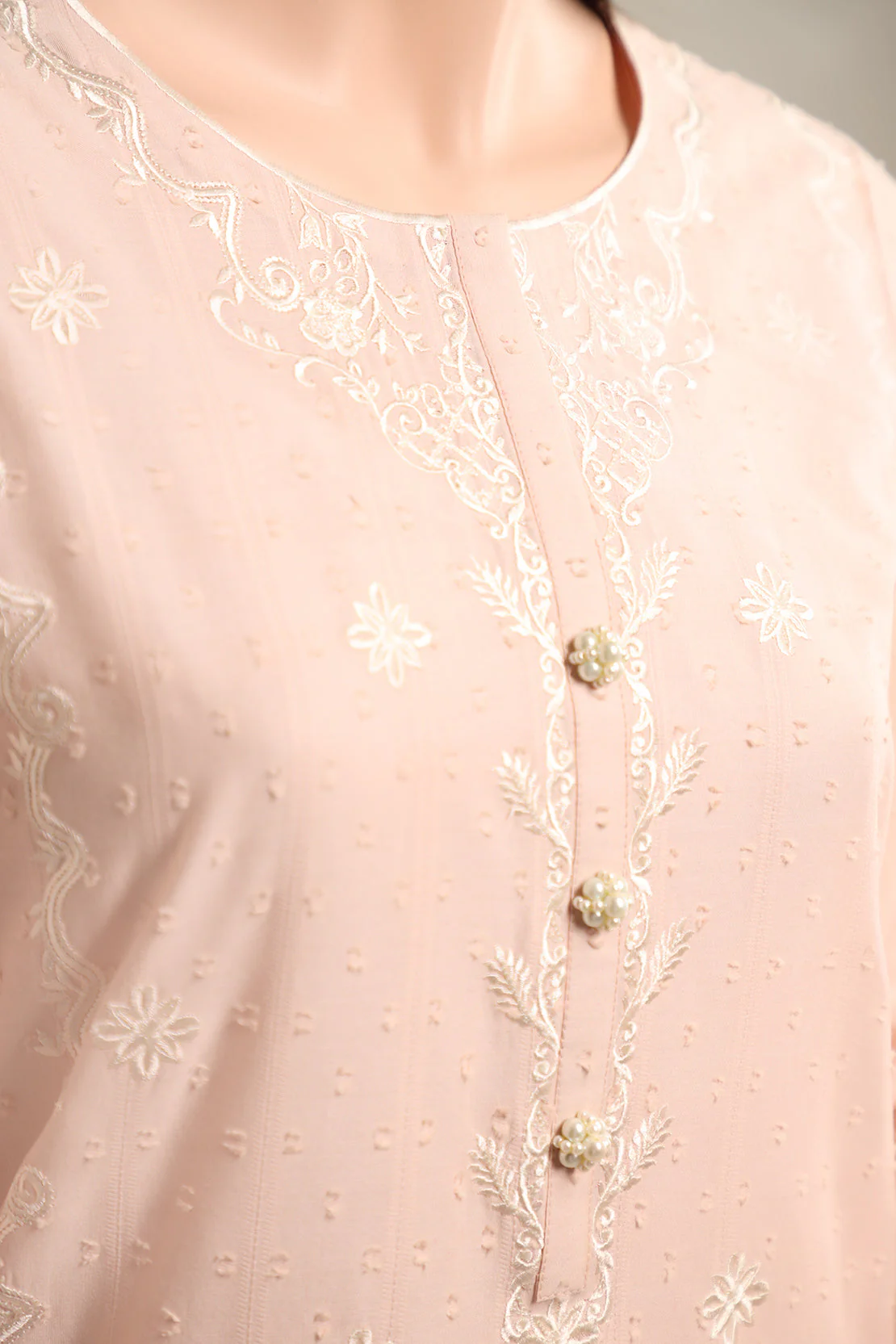 Unstitched Emb Self Jacquard 3 Piece - Image 3