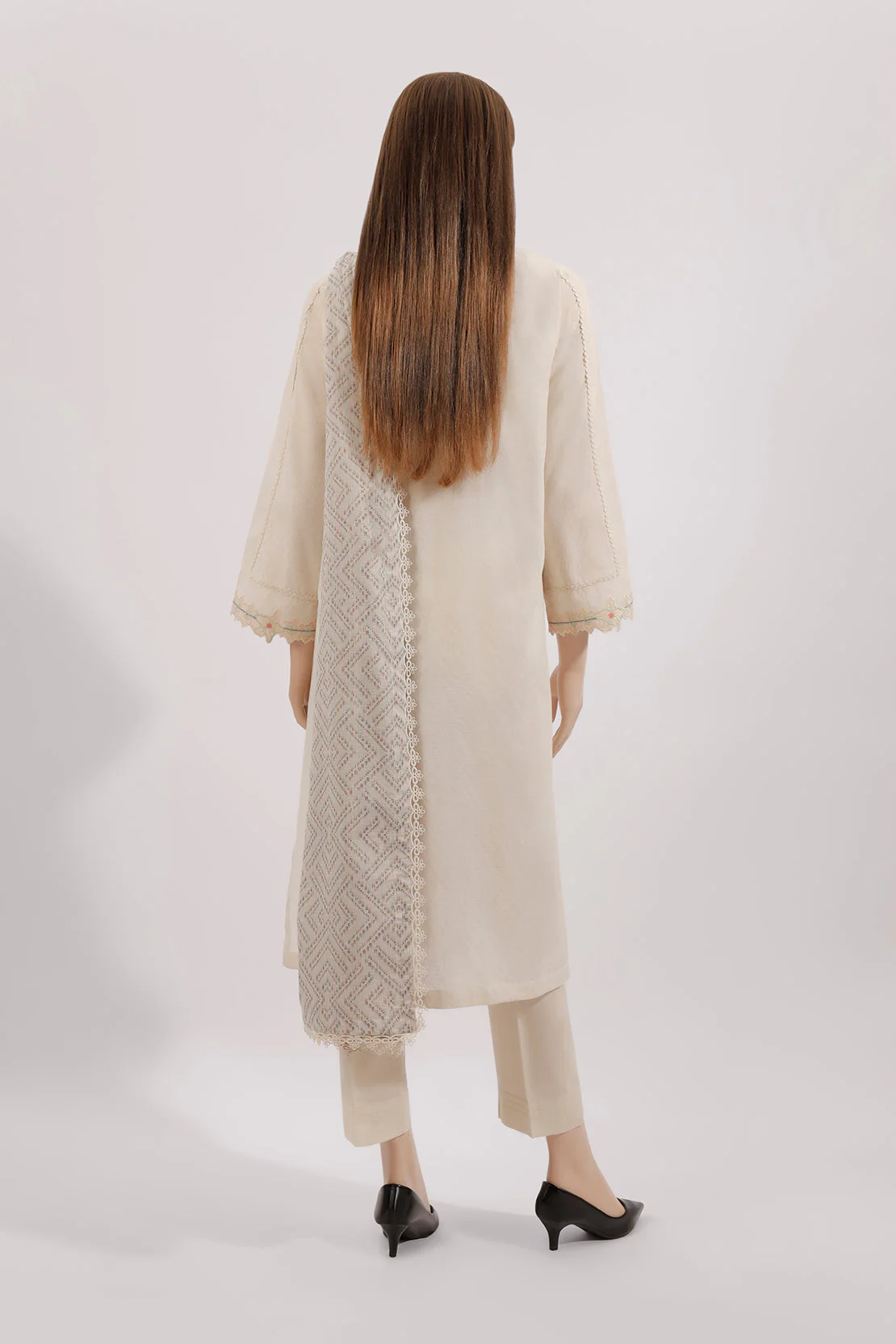 Unstitched Emb Self Jacquard 3 Piece - Image 3