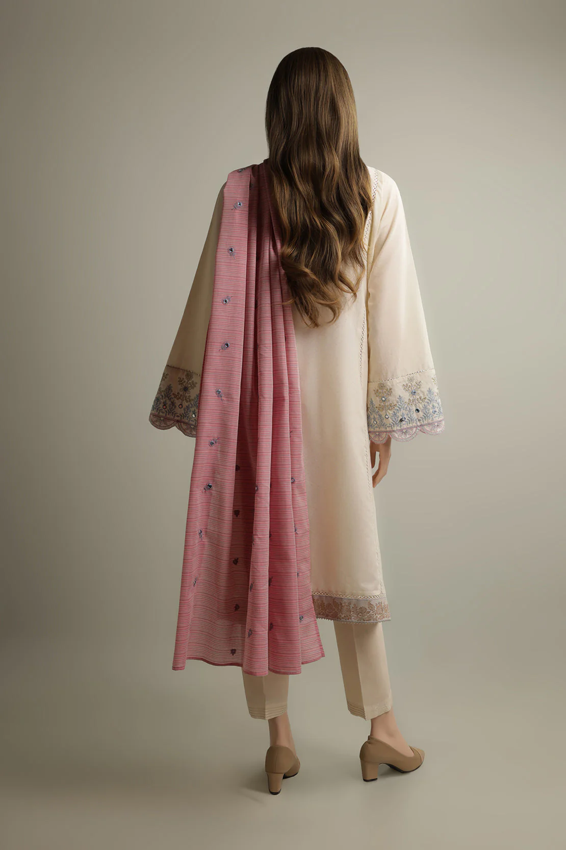 Unstitched Embroidered Self Jacquard 3 Piece - Image 3