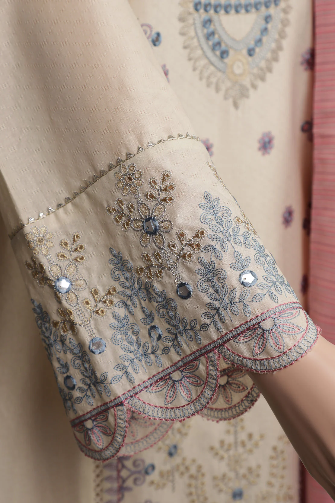 Unstitched Embroidered Self Jacquard 3 Piece - Image 5