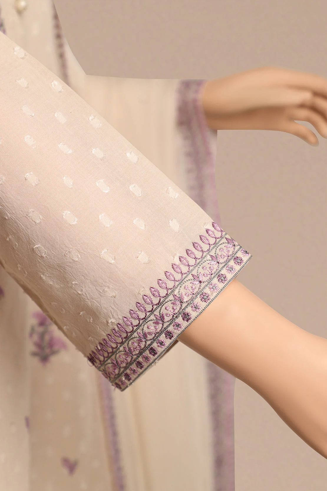 Unstitched Emb Self Jacquard 3 Piece - Image 2
