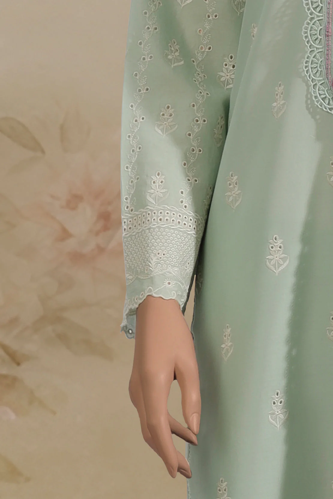 Unstitched Embroidered Cambric 2 Piece (Shirt/Dupatta) - Image 3