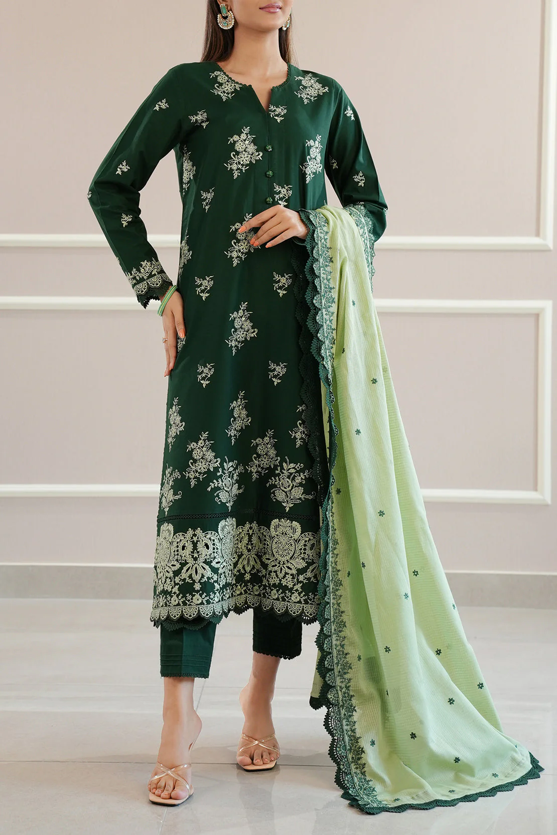 Unstitched Embroidered Cambric 2 Piece (shirt/trouser) - Image 2