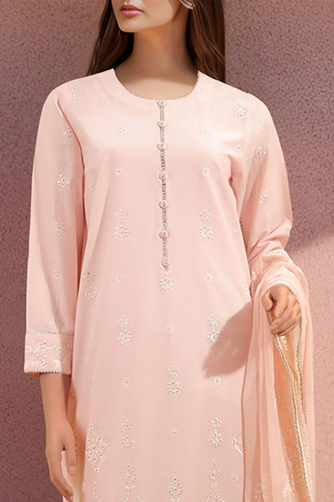 Unstitched Embroidered Cambric 2 Piece (shirt/trouser)