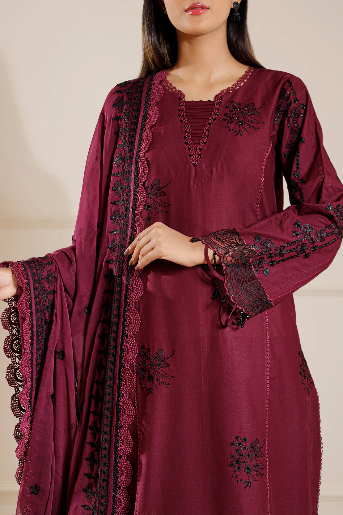 Unstitched Embroidered Cambric 2 Piece (shirt/trouser) - Image 4