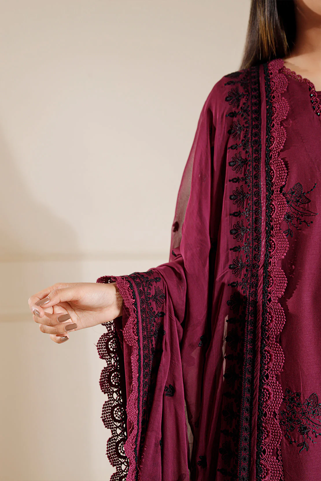 Unstitched Embroidered Cambric 2 Piece (shirt/trouser) - Image 8